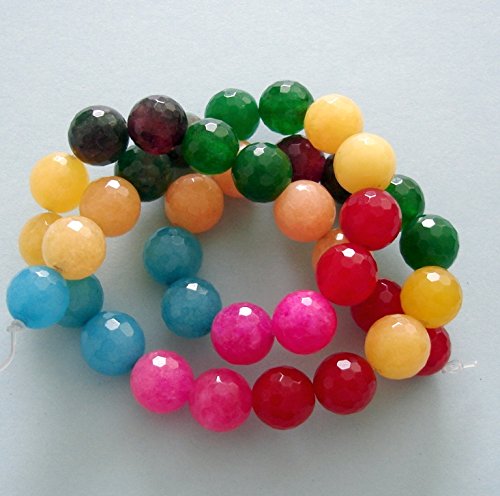 Genuine Candy Jade Faceted Round Beads - Mix Colors for Jewelry Making, DIY Crafts & Beading Projects | Perfect for Necklaces, Bracelets & Earrings