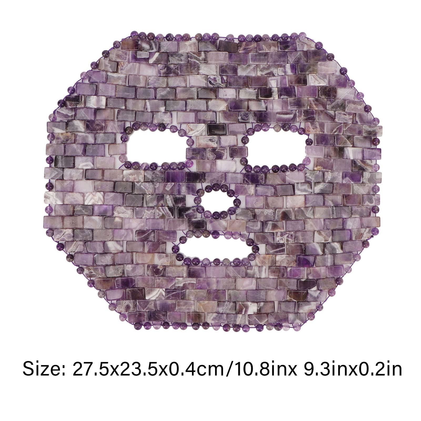 Amethyst Jade Facial Mask - Natural Stone Face Massager for Spa, Sleep & Dark Circle Relief | Relaxing Skincare & Beauty Treatment for Home & Travel