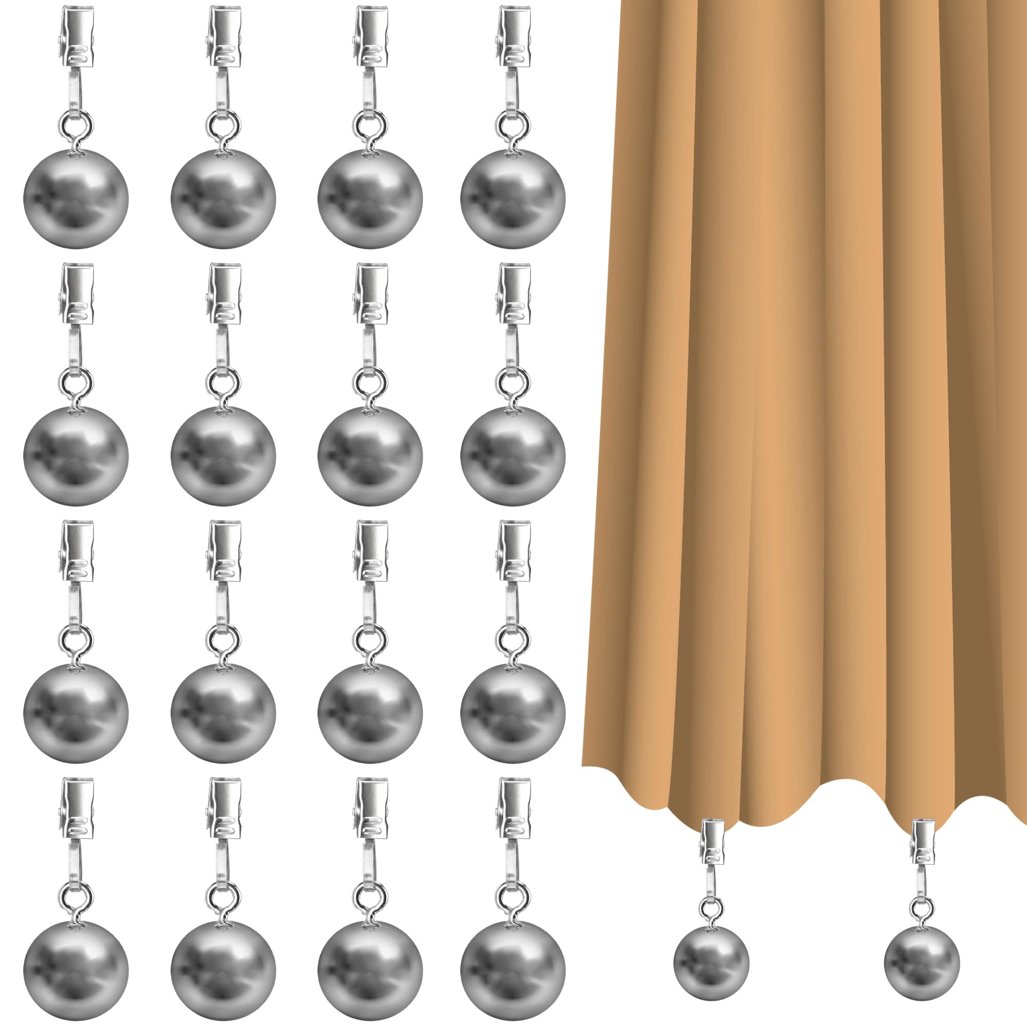 16 Pack Heavy Duty Stainless Steel Outdoor Curtain Weights - Secure Patio, Pergola, Cabana & Gazebo Drapery - Perfect for Garden Flags, Shower Curtains & Tablecloths | Windproof & Decorative for Outdoor Living Spaces