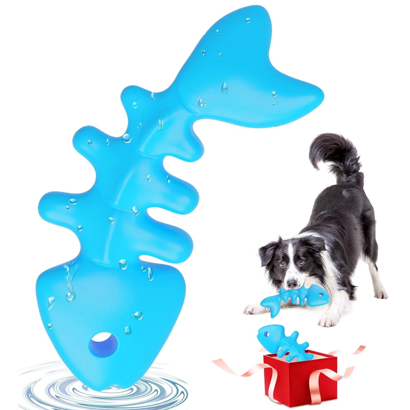 Indestructible Nylon Fish Bone Dog Chew Toy for Aggressive Chewers - Durable Large Breed Dog Toy for Strong Jaws | Perfect for Teething Puppies, Boredom Relief & Dental Health