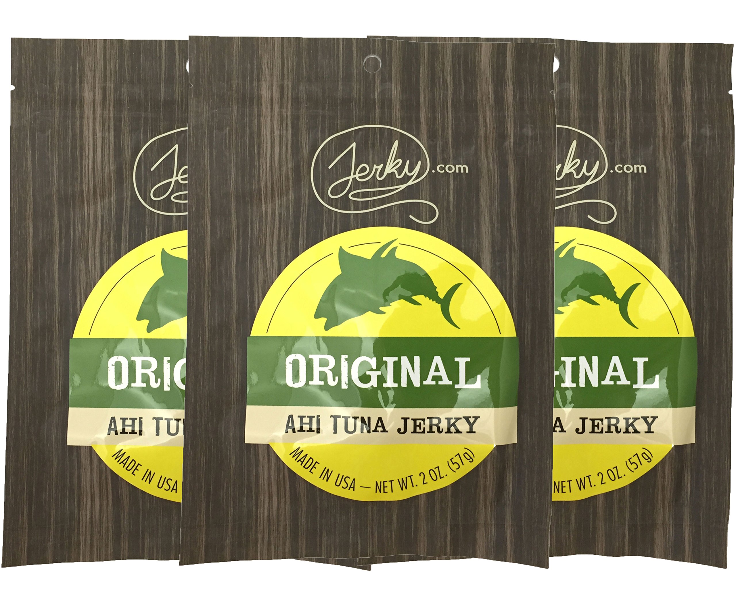 Premium All Natural Ahi Tuna Jerky - 3 Pack | 100% Whole Muscle Tuna Fillets | No Preservatives, Nitrates or MSG | 5.25oz | High Protein Snack for Hiking, Camping & Keto Diet