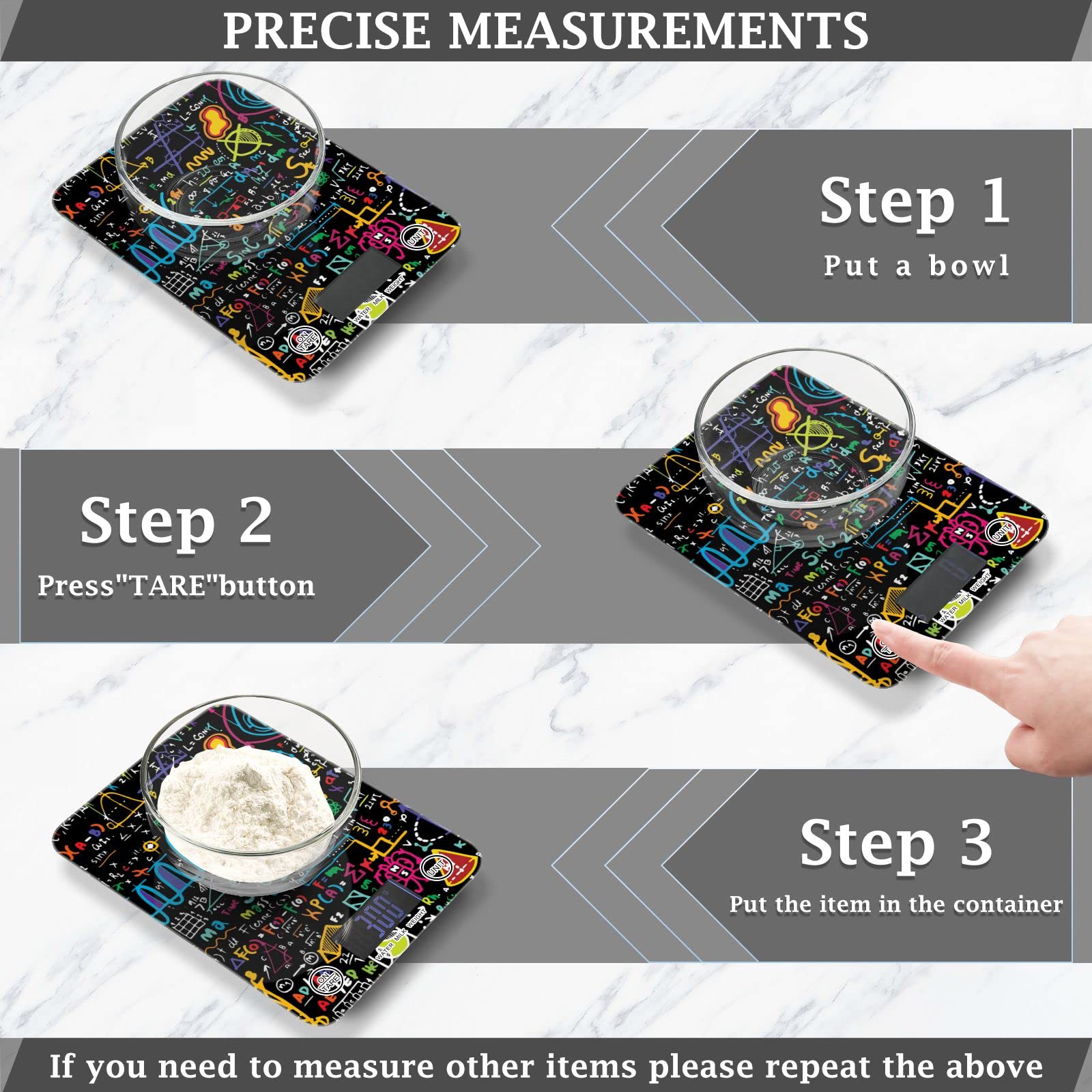 Precision Digital Kitchen Scale - Waterproof Food Scale for Weight Loss, Baking & Cooking | Measures in Ounces & Grams | Easy to Clean | Perfect for Meal Prep, Portion Control & Home Cooking