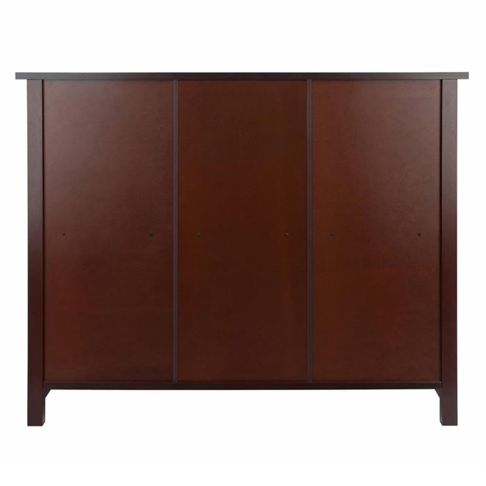 Winsome Wood Milan 4-Piece Storage Shelf with 3 Foldable Woven Baskets in Walnut Finish - Space-Saving Organizer for Bedroom, Bathroom, or Office
