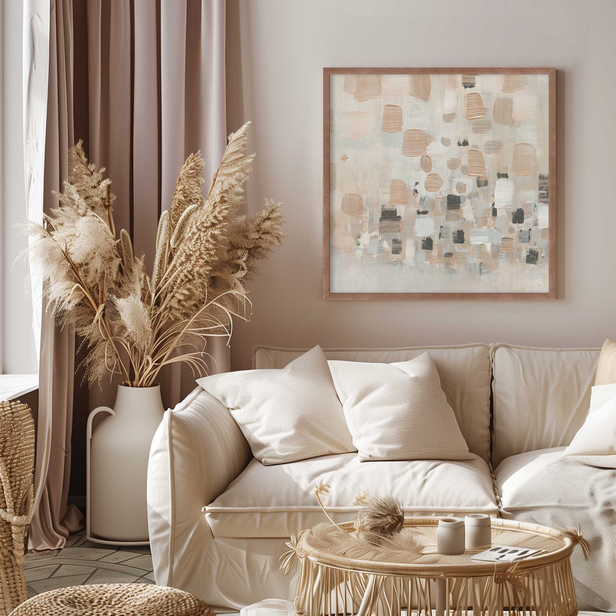 Earthen Harmony Abstract Print Wall Art - Modern Boho Home Decor for Living Room, Bedroom & Office