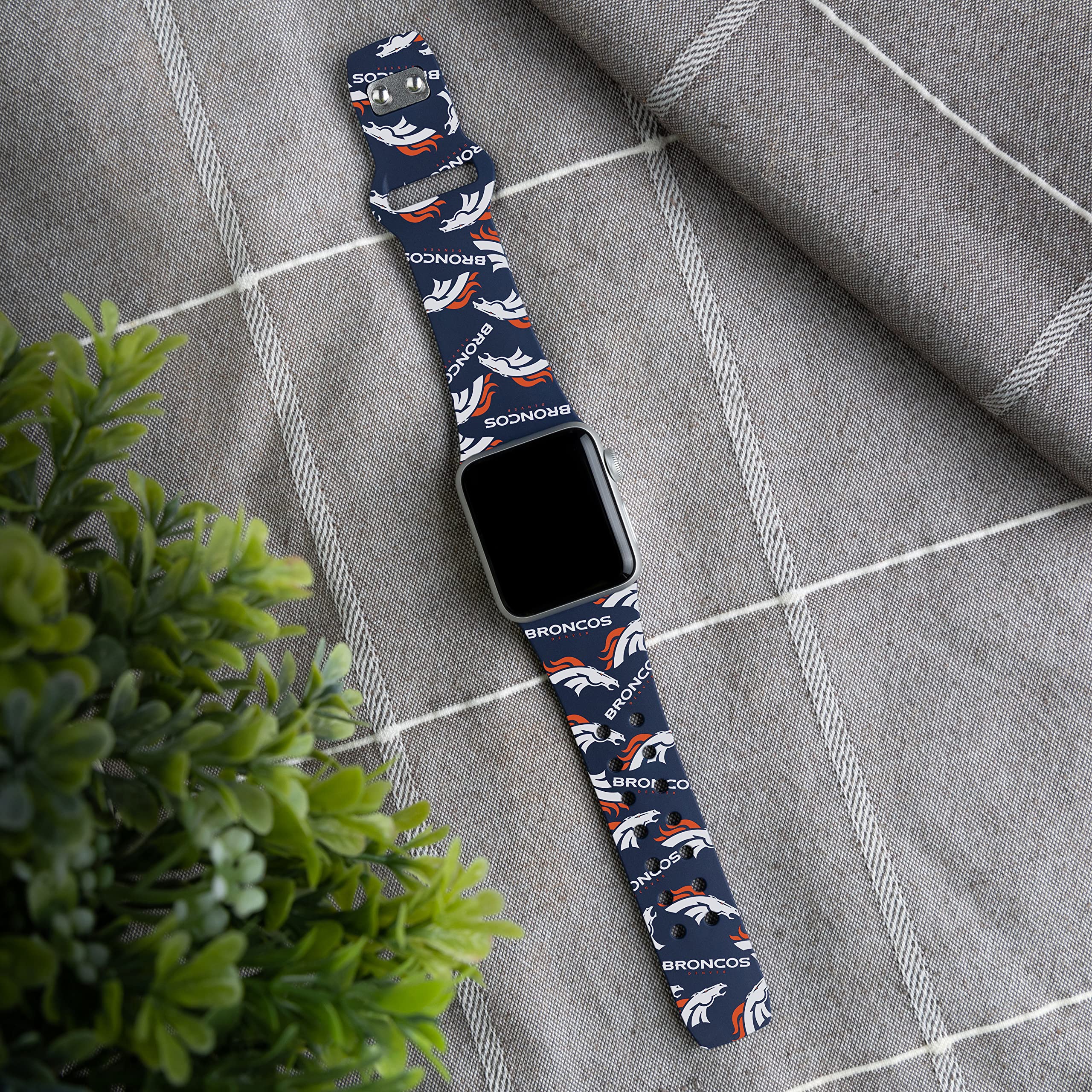 Denver Broncos HD Watch Band Compatible with Apple Watch Series 1-9 - Durable Sports Wristband for NFL Fans, Game Day & Everyday Wear