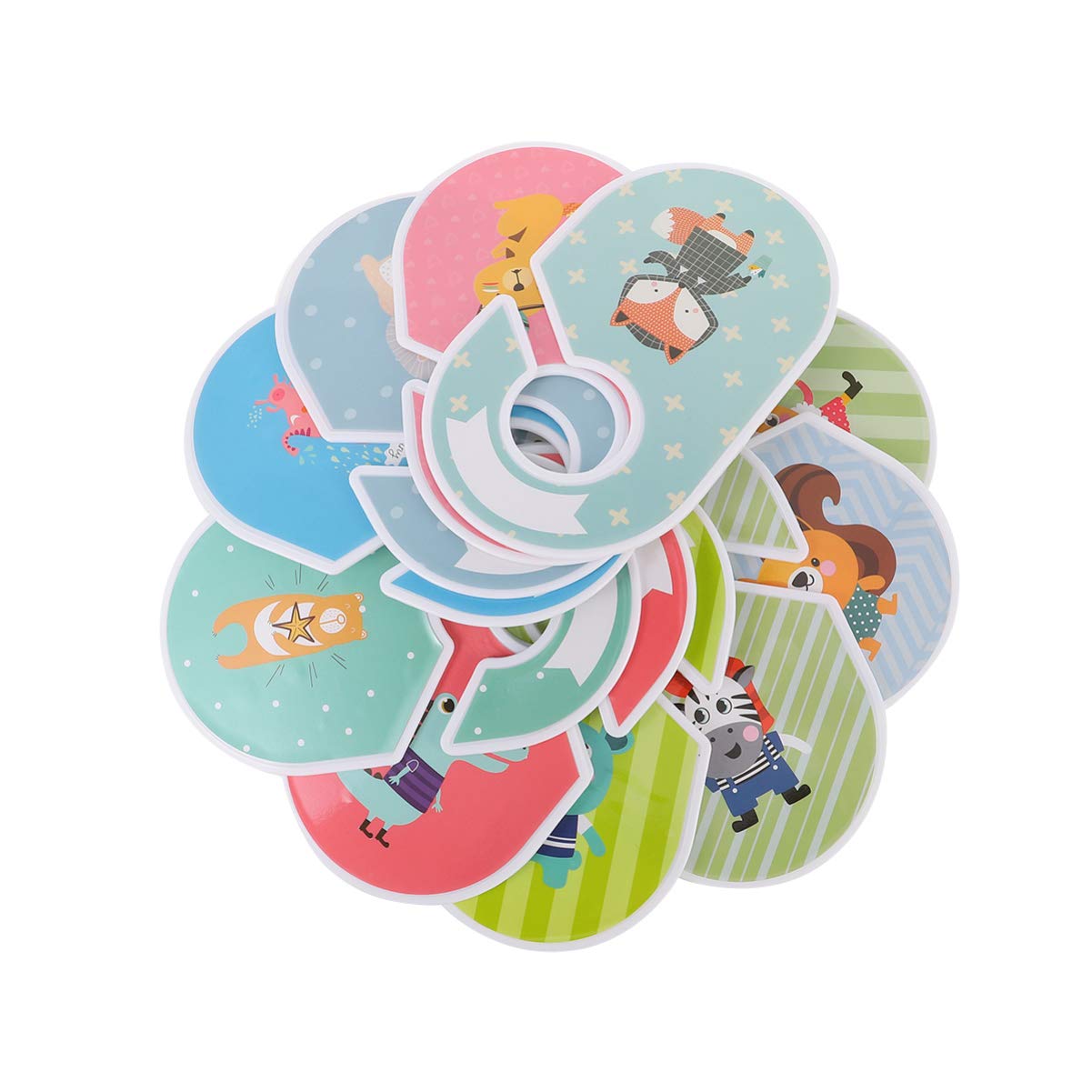 Cabilock 12-Piece Baby Boy Clothes Closet Dividers - Plastic Cartoon Wardrobe Size Dividers for Nursery, Home Closet & Clothing Stores - Random Style - Perfect for Organizing Baby Clothes by Size & Season
