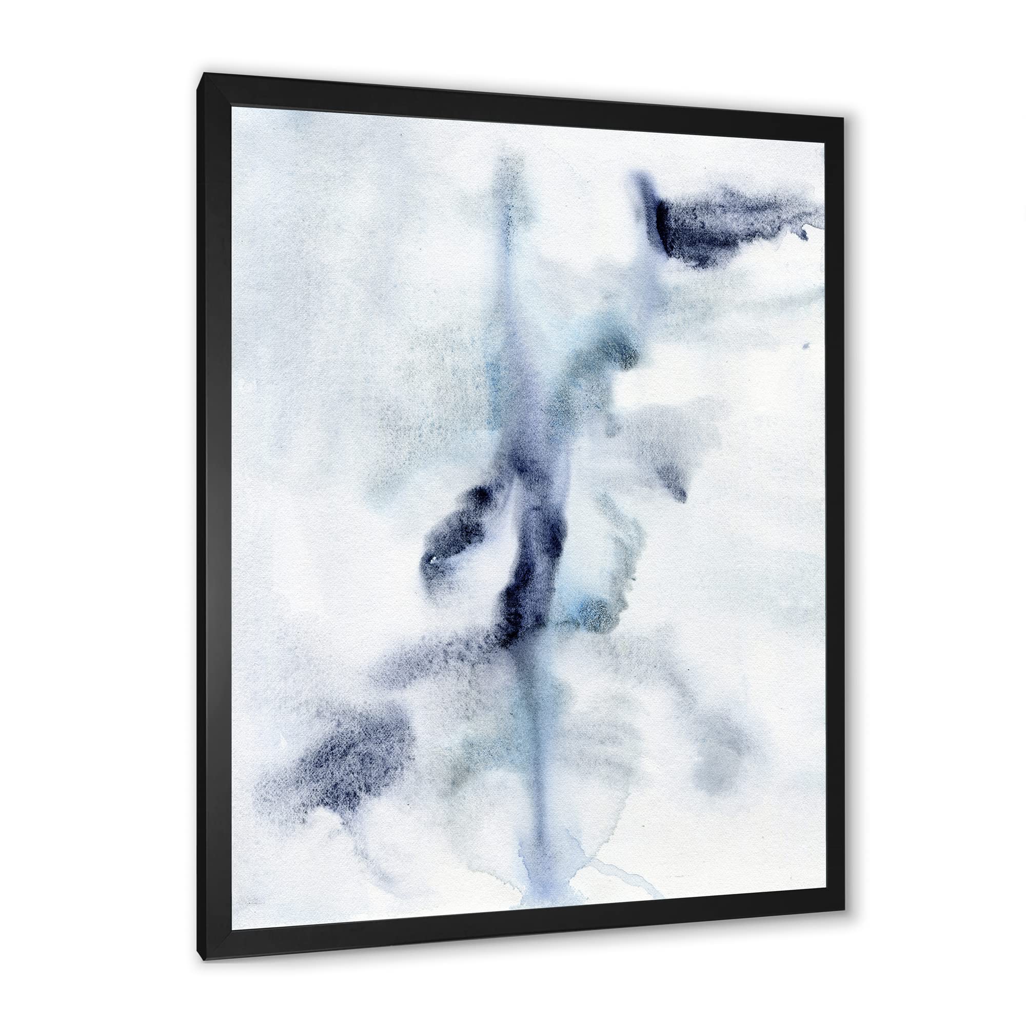DesignQ Abstract Dark Blue Clouds Modern Framed Wall Art - Perfect for Living Room, Bedroom & Office Decor