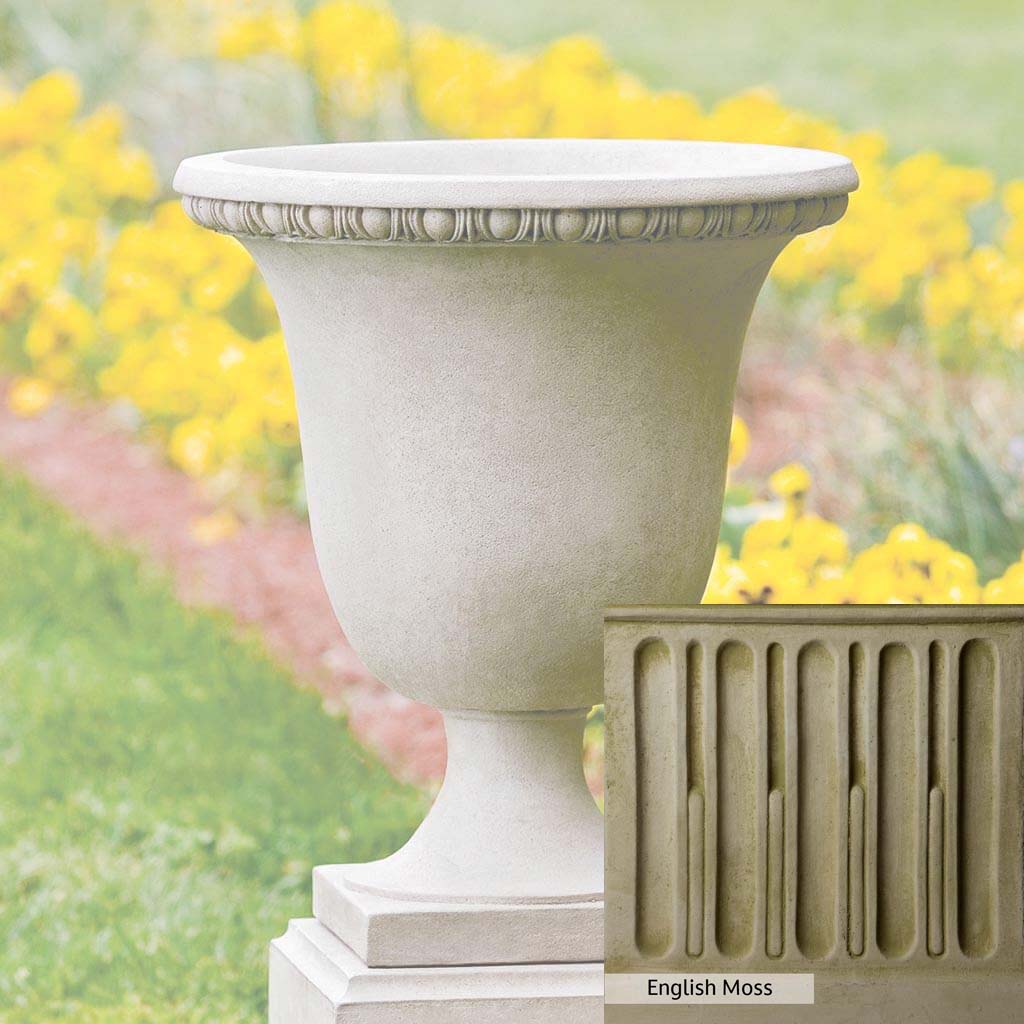 Campania International Williamsburg Egg and Dart Urn - Classic Garden Urn for Outdoor Decor, Patio, and Landscape Design | Elegant Resin Planter with Egg and Dart Motif