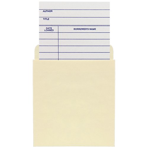 500-Piece Library Book Pockets & Cards Combo Pack for Classroom & School Libraries - Durable Book Pockets with Index Cards for Organizing, Cataloging, and Tracking Books