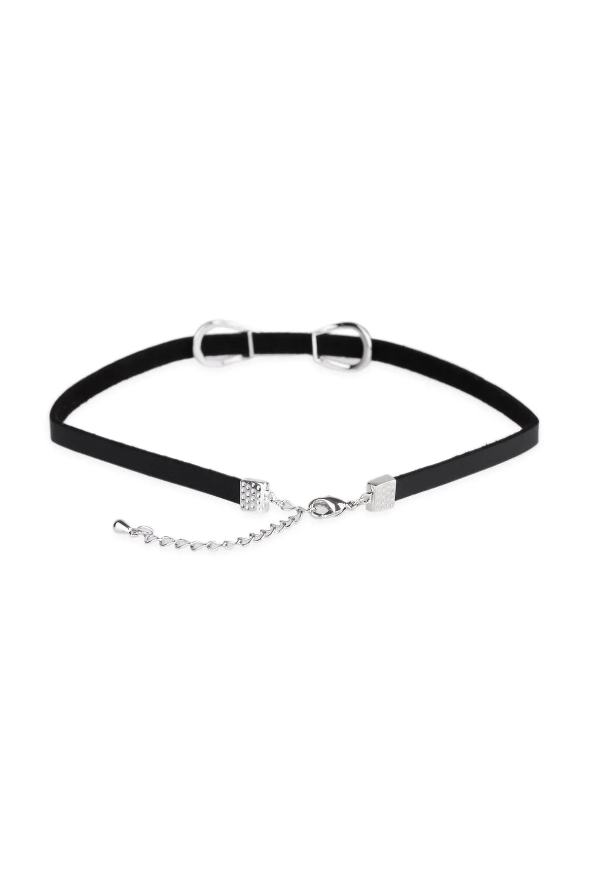 Elegant Infinity Crystal Choker Necklace in Black - Perfect for Evening Parties, Weddings & Date Nights