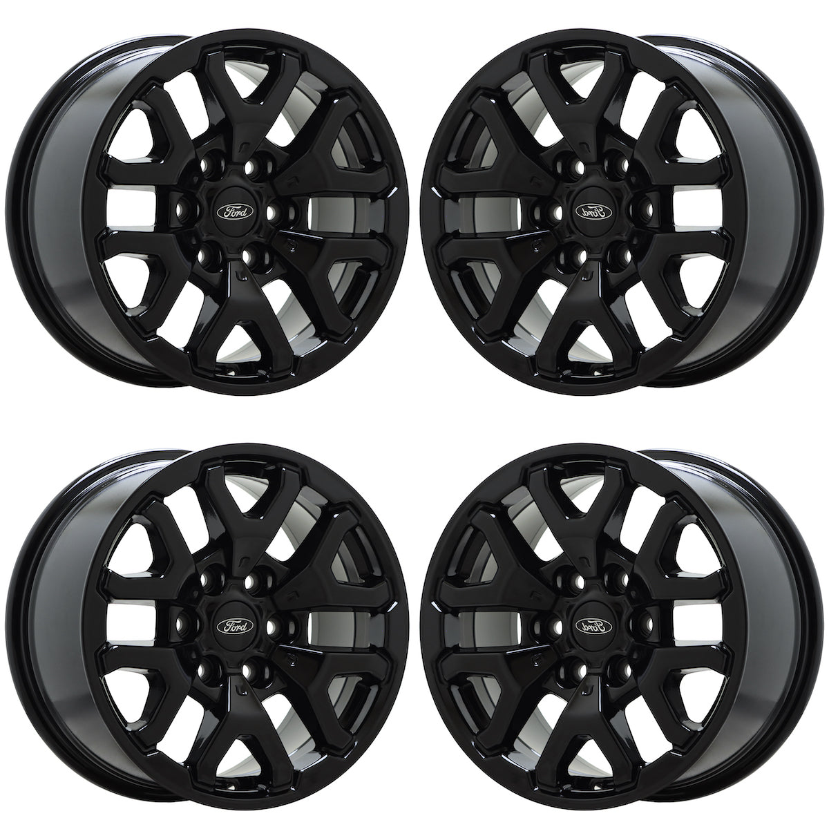 17 Ford F150 Truck Gloss Black OEM Factory Wheels Rims - Set of 4 (Part #10461) - Perfect for Off-Roading, Custom Upgrades & Truck Restoration Projects