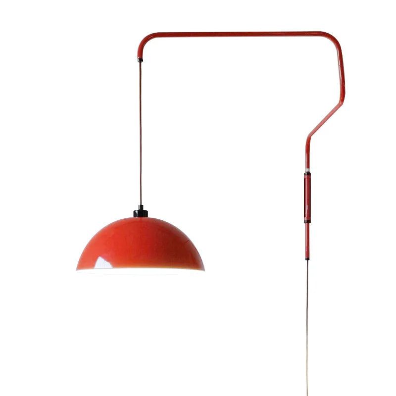 Vintage Long Arm Adjustable Pendant Wall Light - Dimmable Swing Arm Sconce for Bedroom, Living Room & Reading Nook Lighting
