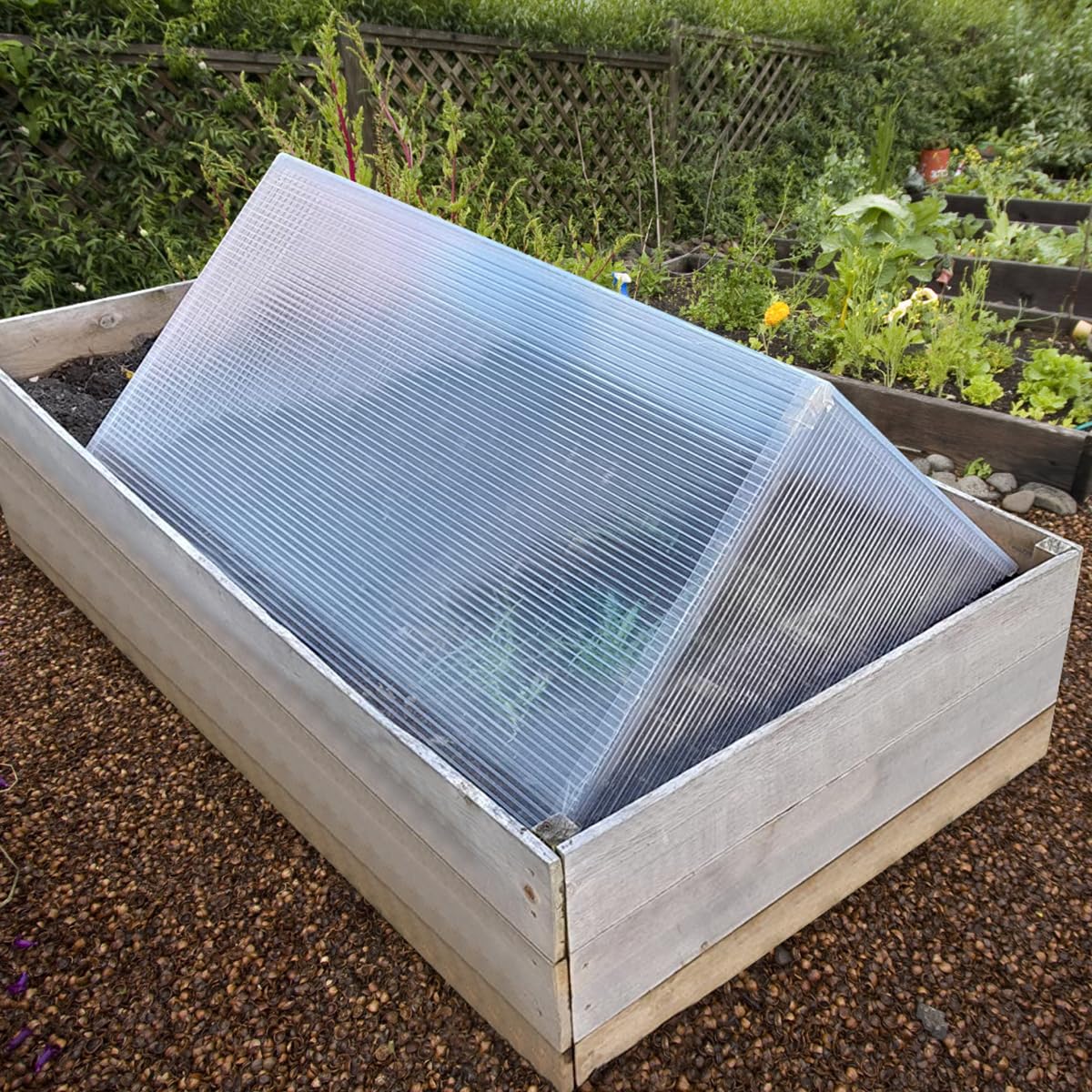 DGSL 14 Pcs 4' x 2' x 0.24'' Twin-Wall Polycarbonate Greenhouse Panels - Durable All-Weather Garden & Greenhouse Covering for Outdoor Plant Protection & DIY Projects