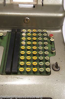 Vintage Gray Cash Register with Key - Classic Retro Style for Home, Office, and Store Decor | Perfect for Antique Collectors and Small Business Owners