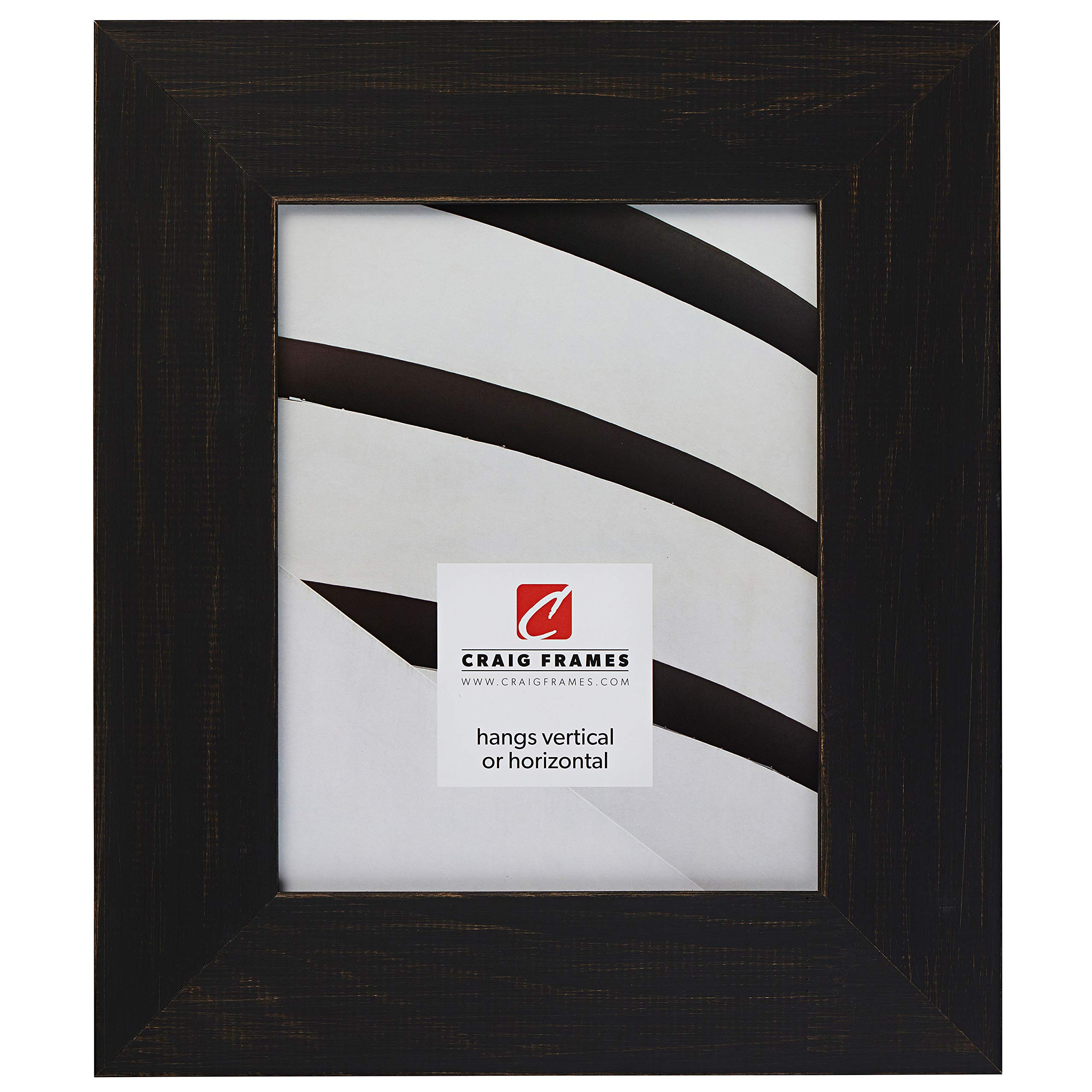 Craig Frames Jasper Wide Picture Frame 8.5 x 11 Inch - Country Charcoal Black Wood Photo Frame for Wall Display, Home Decor, Office & Gift Giving