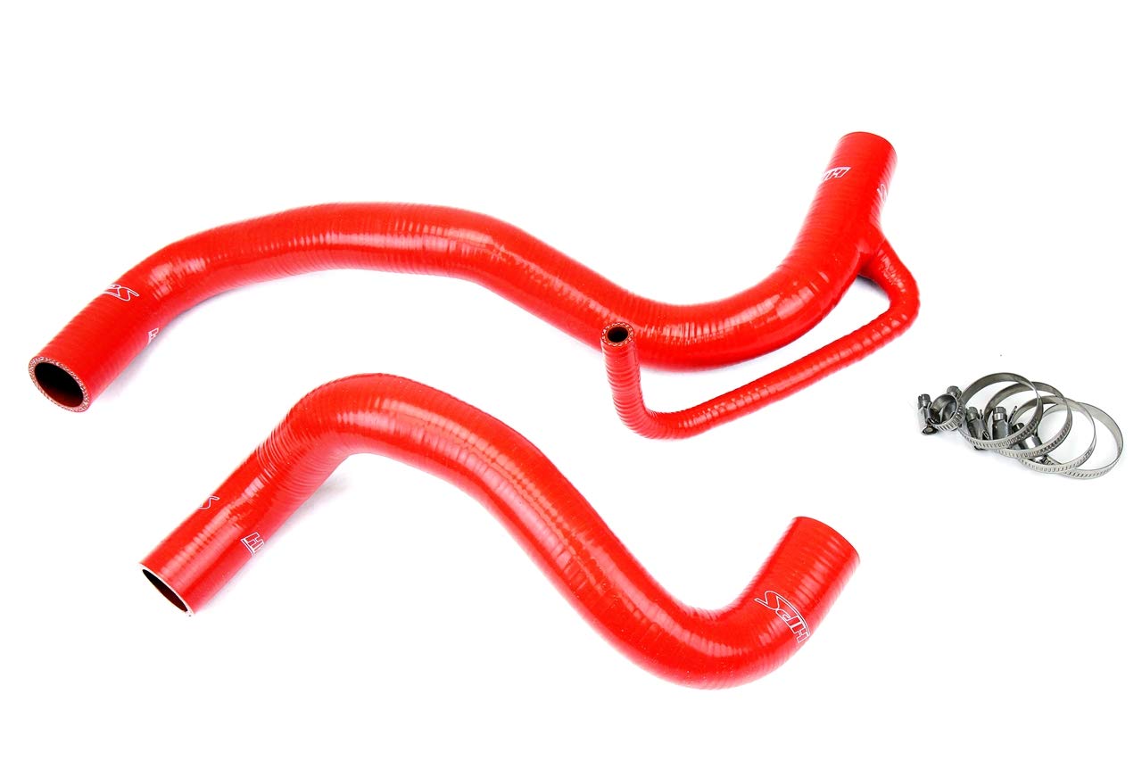 HPS 57-1060-RED High Performance Red Silicone Radiator Coolant Hose Kit - Perfect for Car Engine Cooling System Upgrades & Maintenance