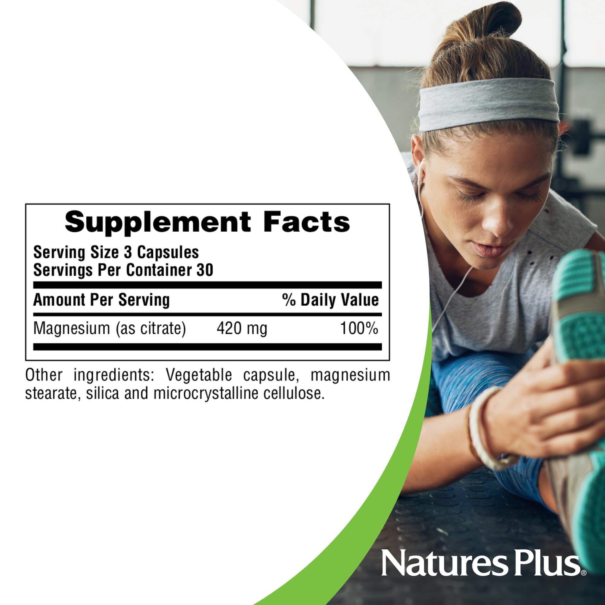NaturesPlus KalmAssure Magnesium 420mg - 90 Vegan Capsules (Pack of 2) | Supports Nerve & Muscle Relaxation | Non-GMO, Gluten Free | 60 Total Servings | Stress Relief & Better Sleep Supplement for Adults