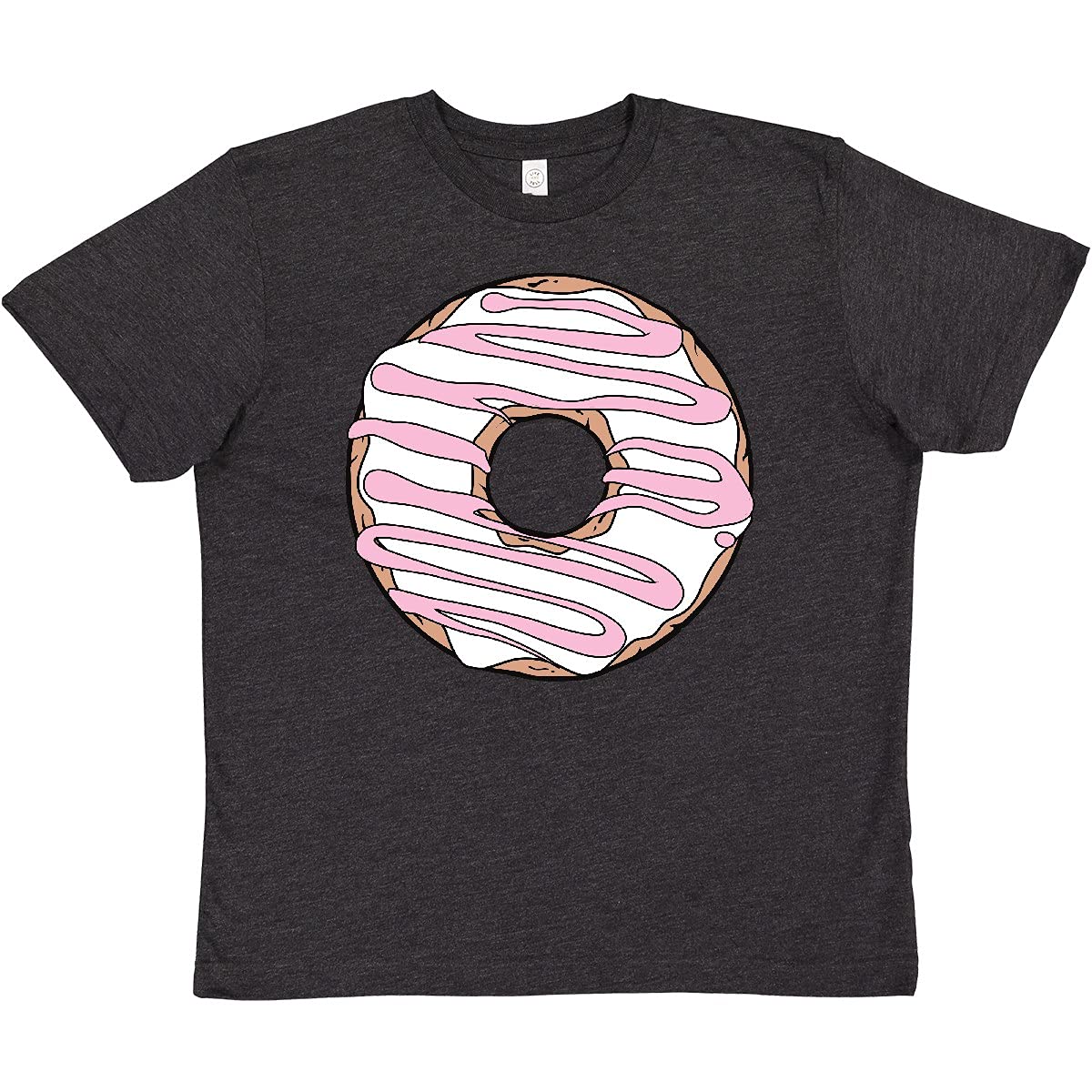 Inktastic Pink Donut Graphic Youth T-Shirt - Cute Doughnut with Icing Design for Kids & Teens - Perfect for Birthday Parties, School Events & Casual Wear