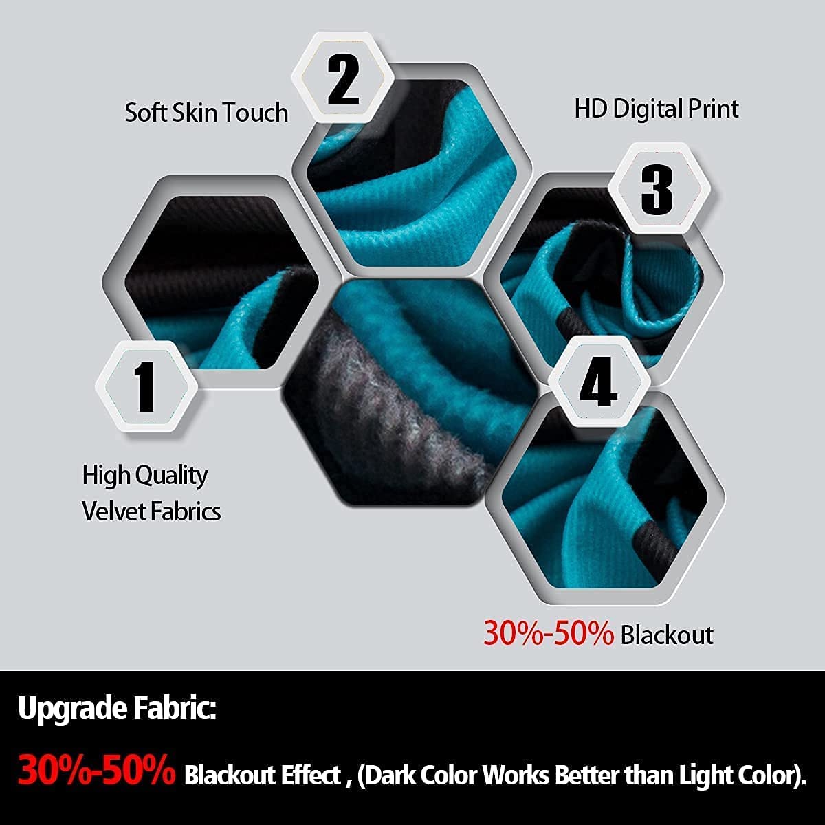 Black & Blue Gaming Curtains for Bedroom & Living Room - 42x63 Inch Video Game Headset & Controller Design Window Drapes for Kids, Teens & Gamers - Perfect for Gaming Rooms, Music Lovers & Game-Themed Decor (2 Panels)