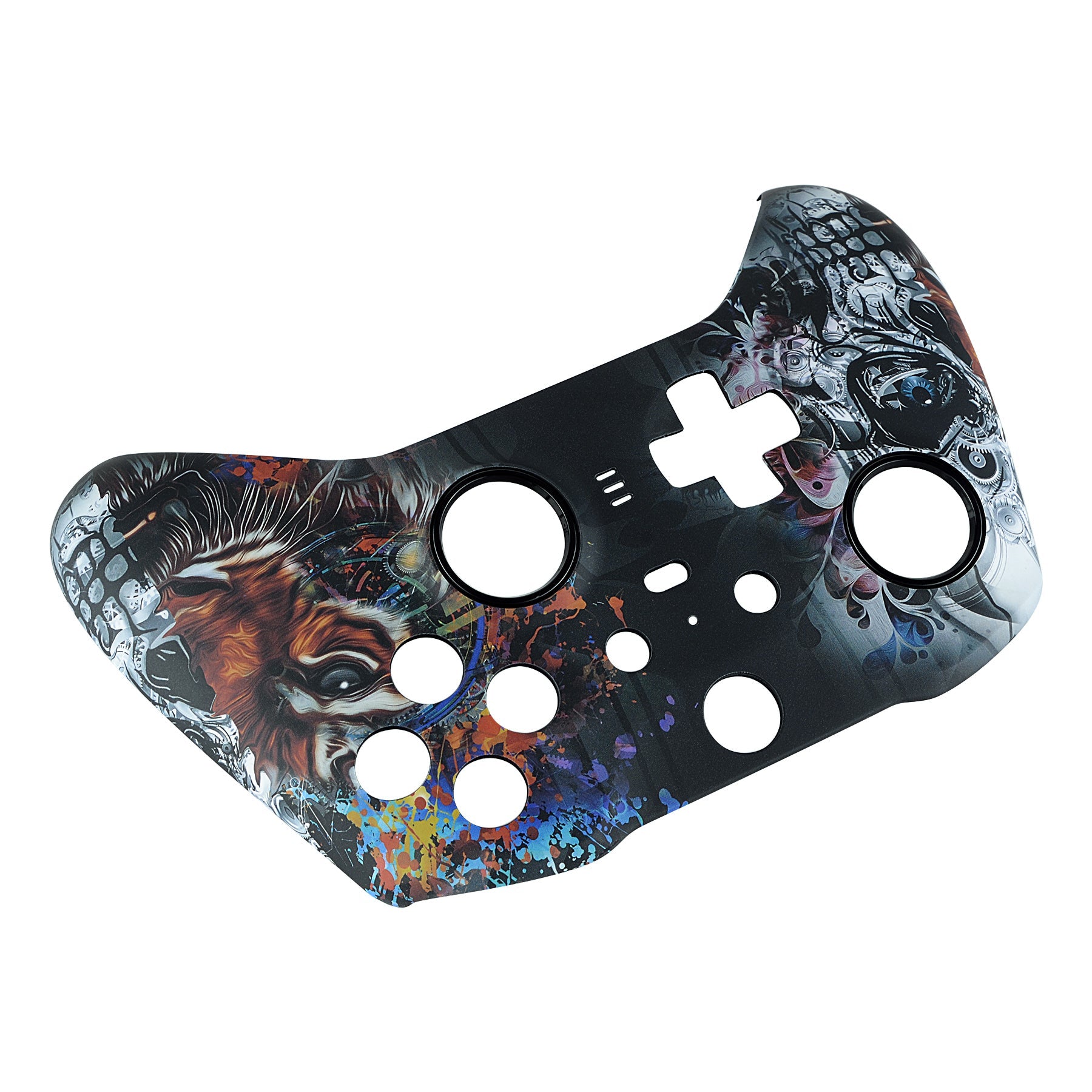 eXtremeRate Tiger Skull Front Housing Shell Case with Accent Rings for Xbox One Elite Series 2 & Elite 2 Core Controller (Model 1797) - Custom Gaming Protection for Enhanced Performance & Style