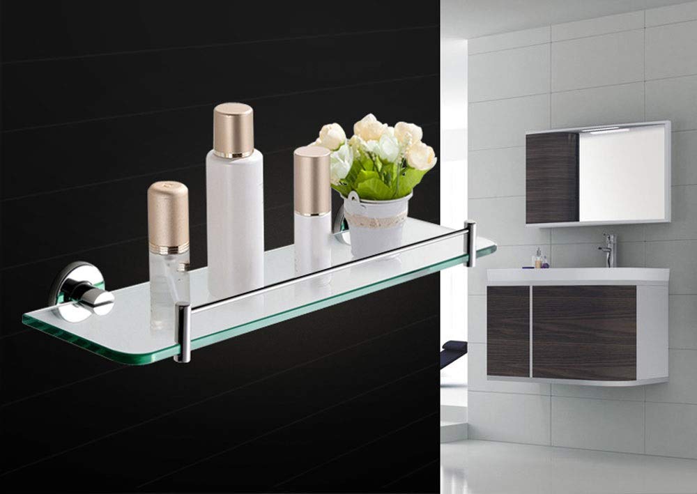 AGYH Stainless Steel Bathroom Shelf - Wall Mounted Glass Storage Rack for Bathroom & Kitchen Organization - Perfect for Shower, Vanity, and Pantry Storage