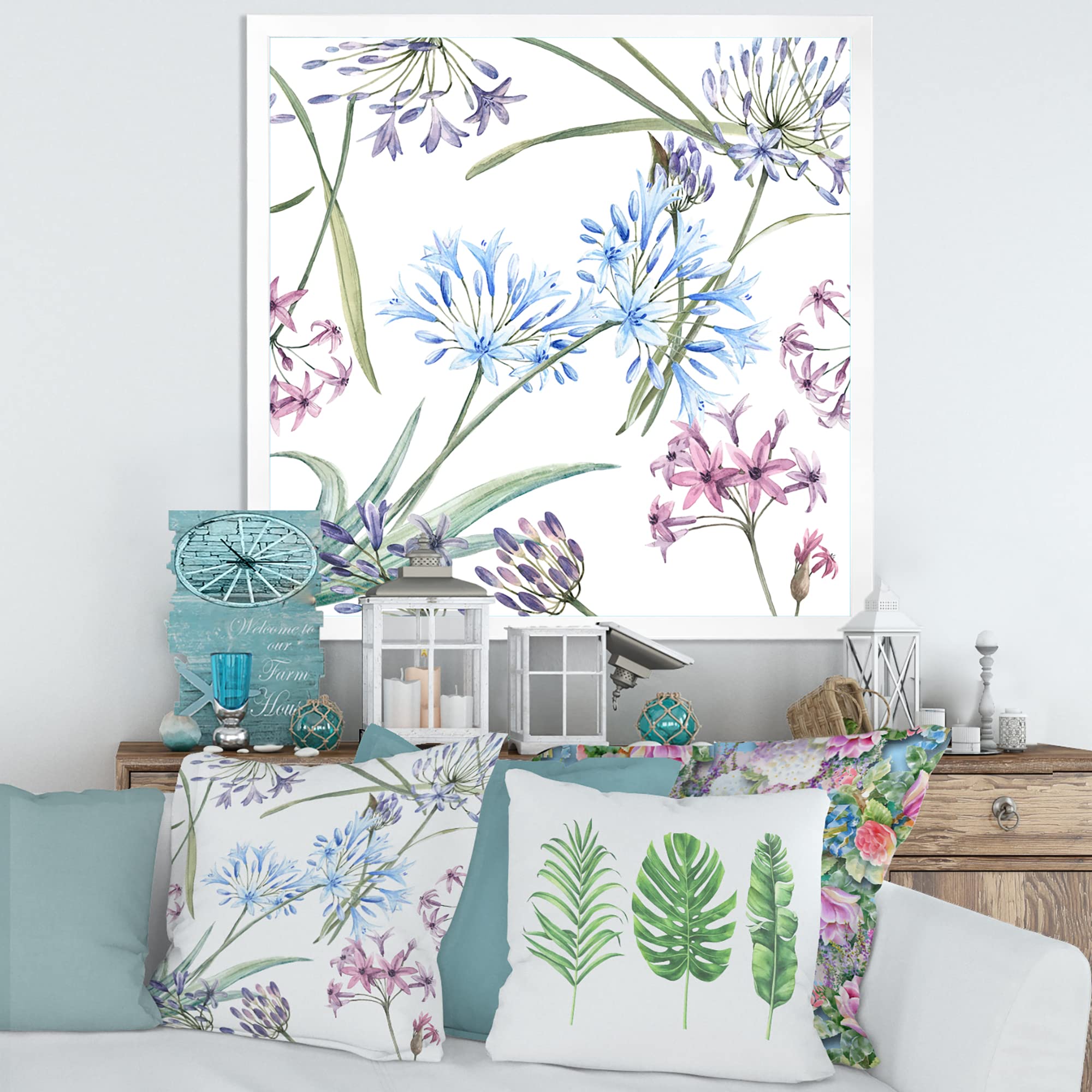 DesignQ Vibrant Summer Wildflowers II Framed Wall Art - Traditional Floral Canvas Painting for Living Room, Bedroom & Office Decor