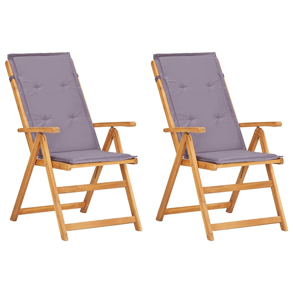 **Solid Acacia Wood Outdoor Garden Chairs Set of 2 - Reclining Patio Furniture with Armrests & Backrest - Brown Wooden Lounge Chairs for Backyard, Deck, Poolside & Garden Relaxation**