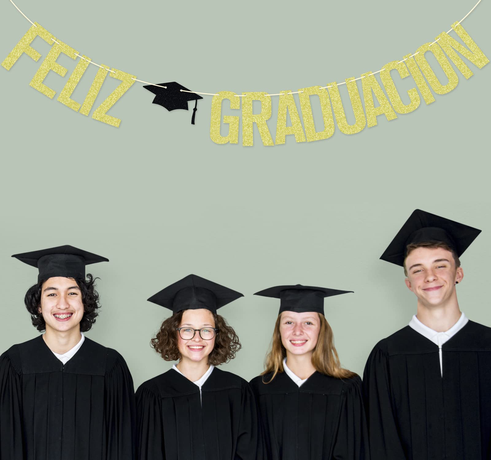 2025 Graduation Banner - Feliz Graduacion Spanish Gold Glitter Party Decorations for Class of 2025 | Perfect for Graduation Parties, School Events & Celebration Decor