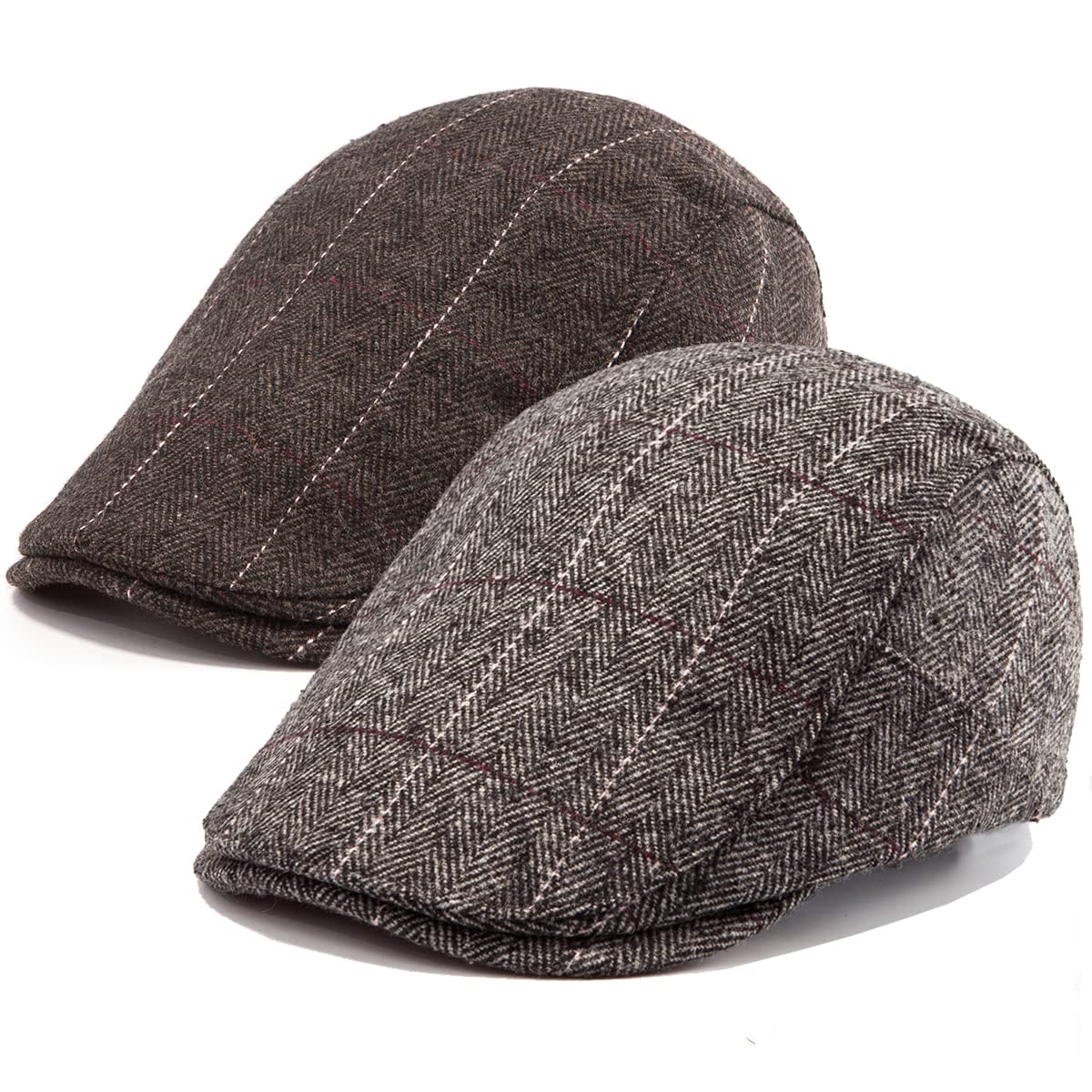 LADYBRO 2-Pack Unisex Flat Cap Newsboy Hat for Men & Women - Vintage Scally Cap Summer Golf Hat | Casual Outdoor Wear for Golf, Fishing, Hiking & Daily Fashion