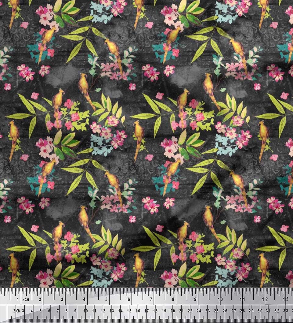 Soimoi Black Cotton Cambric Fabric - 56