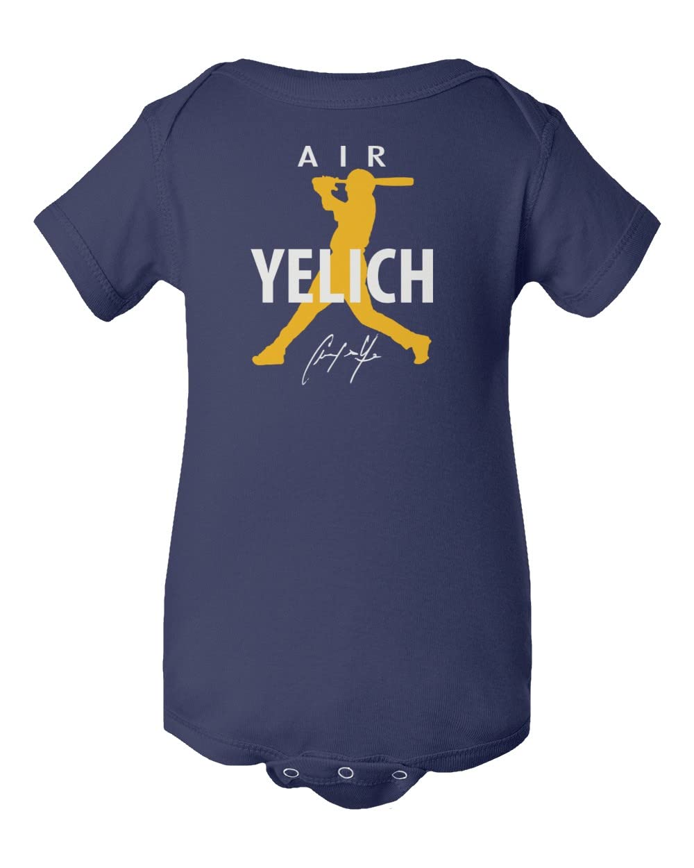 KING THREADS Christian Yelich Milwaukee Brewers Baseball Jersey Onesie for Babies - Perfect for Game Day, Fan Events & Baseball-Themed Photoshoots