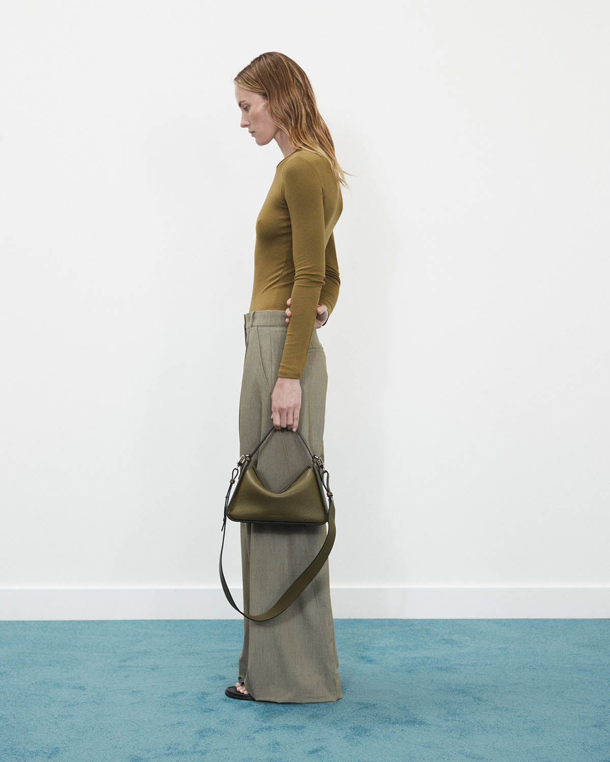 Premium Olive Pebbled Leather Clementine Bag - Stylish & Durable Crossbody Purse for Women | Perfect for Work, Travel & Everyday Use