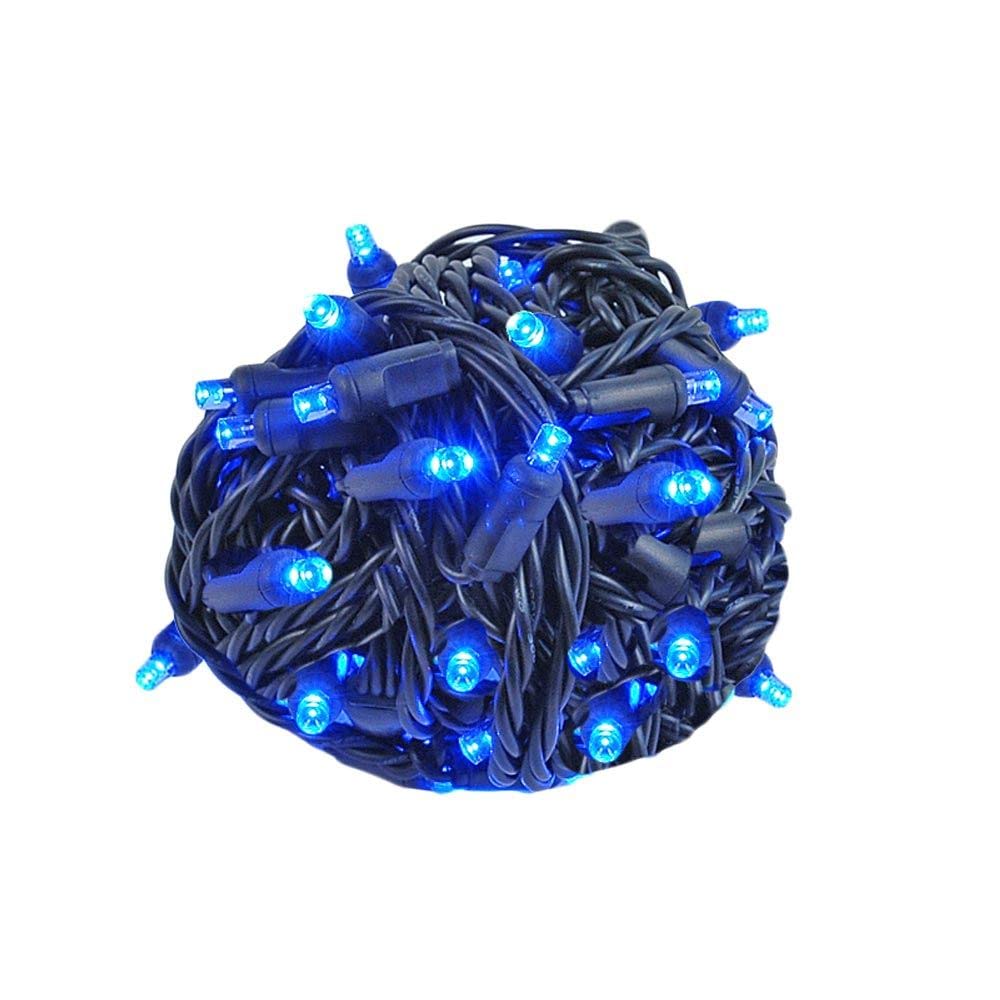 50 LED Mini Christmas Lights - Outdoor Waterproof String Lights with Black Wire (25 Feet) - Perfect for Holiday Decor, Patio Parties, and Backyard Lighting