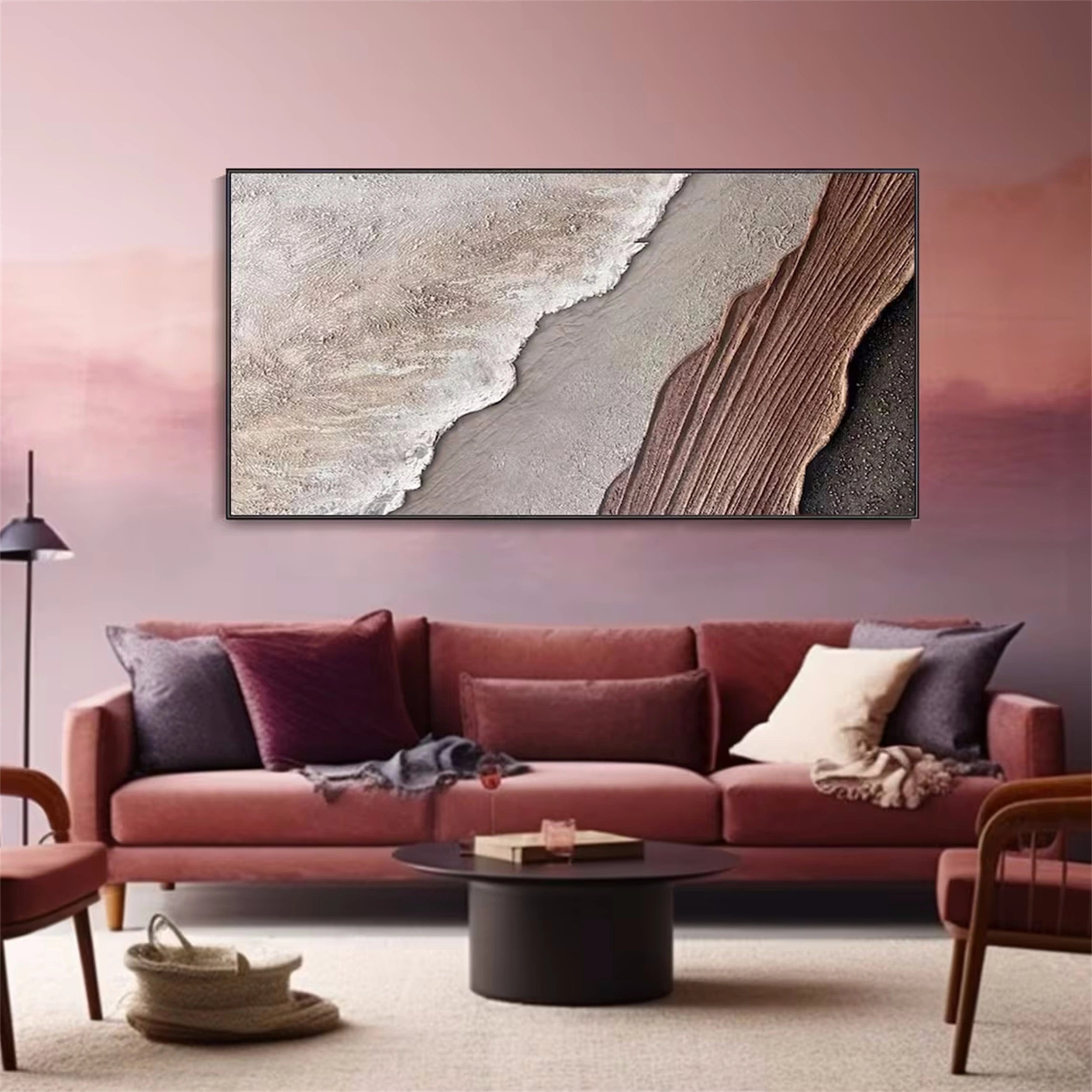 Ocean And Sky Painting #OS 097 - Handmade Canvas Wall Art for Home & Office Decor - Perfect for Living Room, Bedroom or Gift