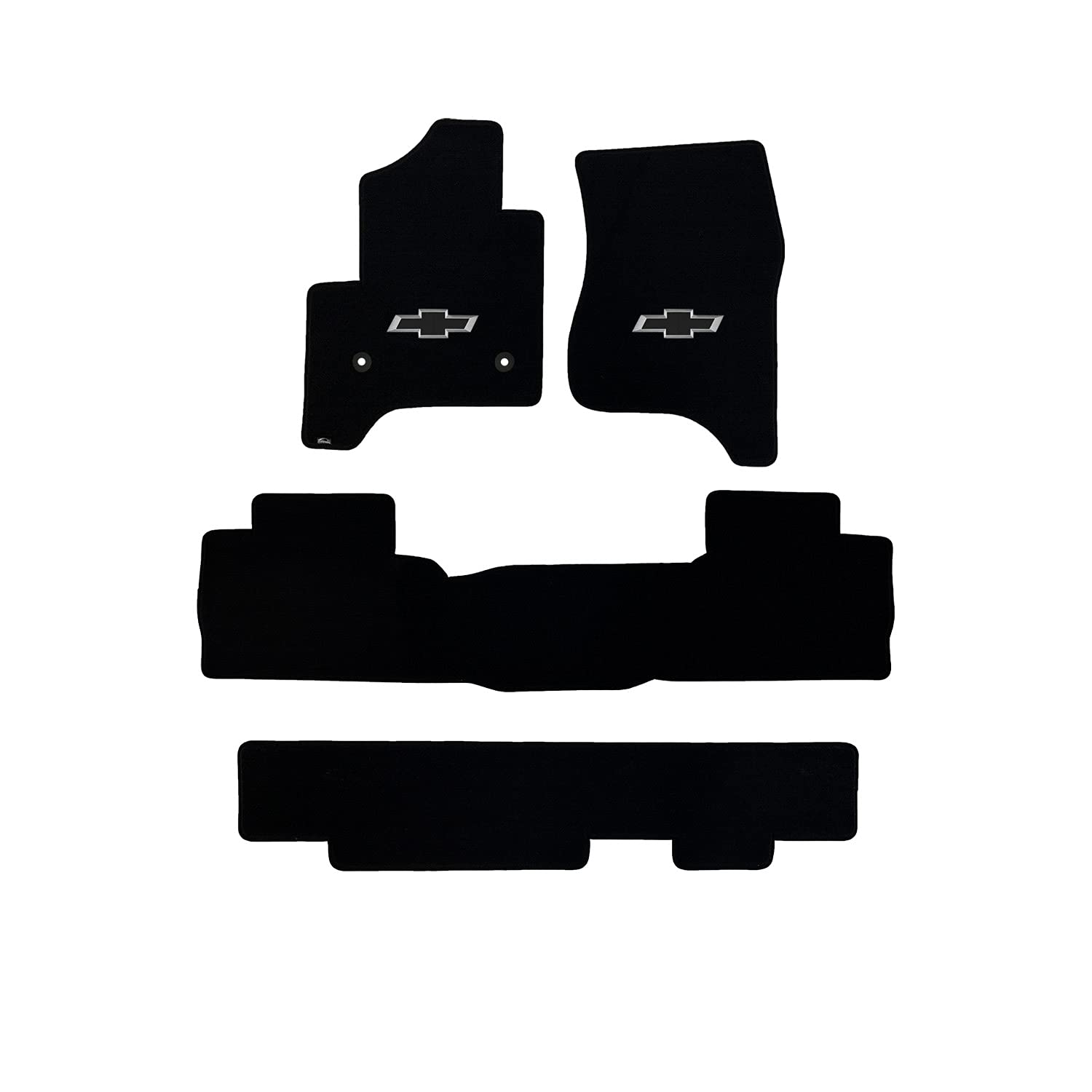 Premium Custom-Fit Carpeted Floor Mats for Chevy Tahoe 2015-2020 - Black Bowtie Design, Charcoal Color (4-Piece Set) - Luxury Car Floor Liners with Perfect Fit - Ideal for Daily Commuting, Road Trips & Vehicle Protection