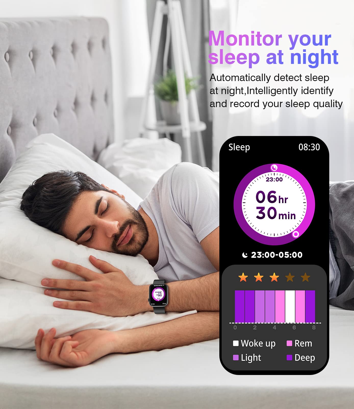 Smart Watch for Men & Women - 1.9'' HD Touch Screen Fitness Tracker with Bluetooth Calling, Heart Rate, Blood Oxygen & Sleep Monitor - Compatible with Android & iPhone - Perfect for Workouts, Running & Daily Health Tracking