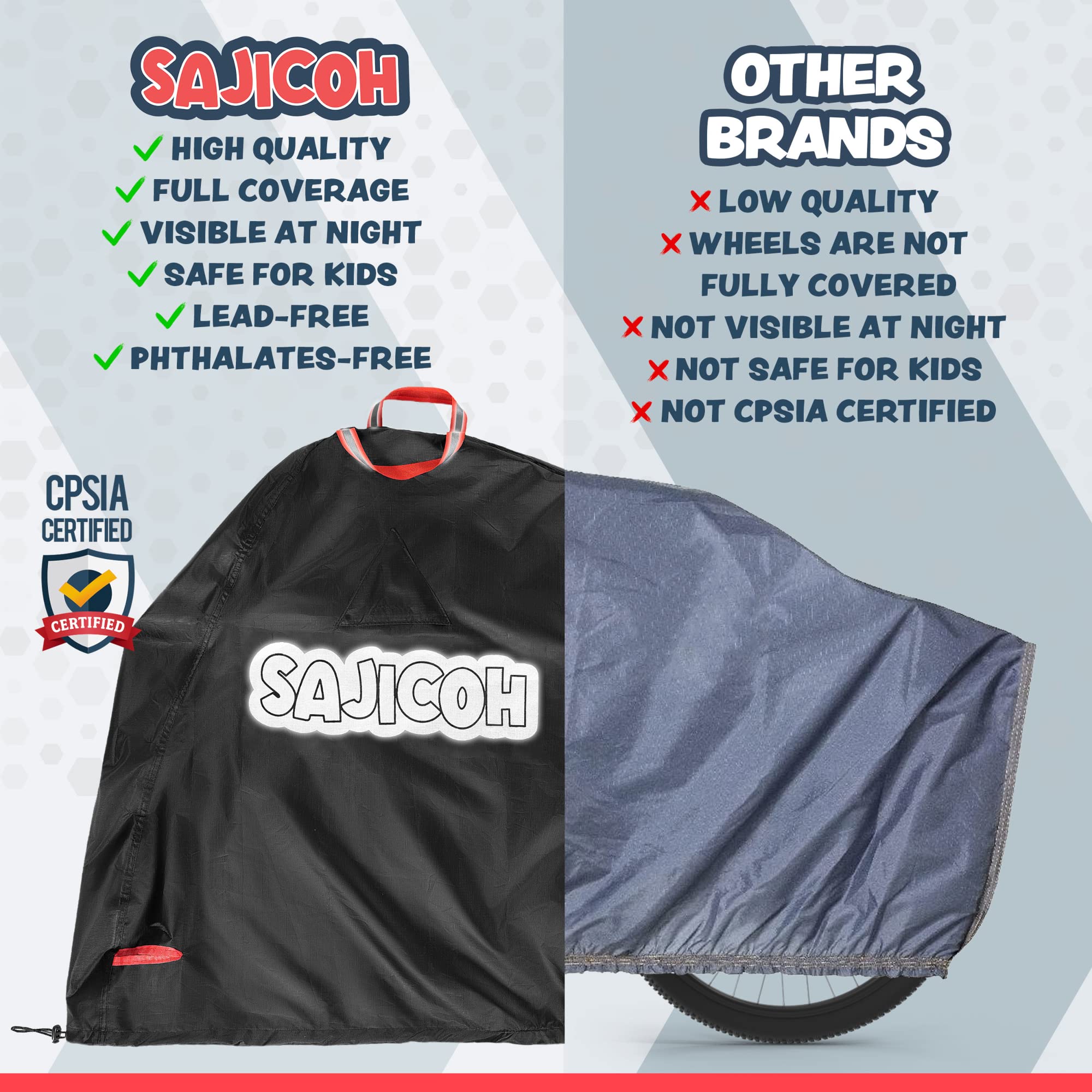 Waterproof Kids Bike Cover for 12