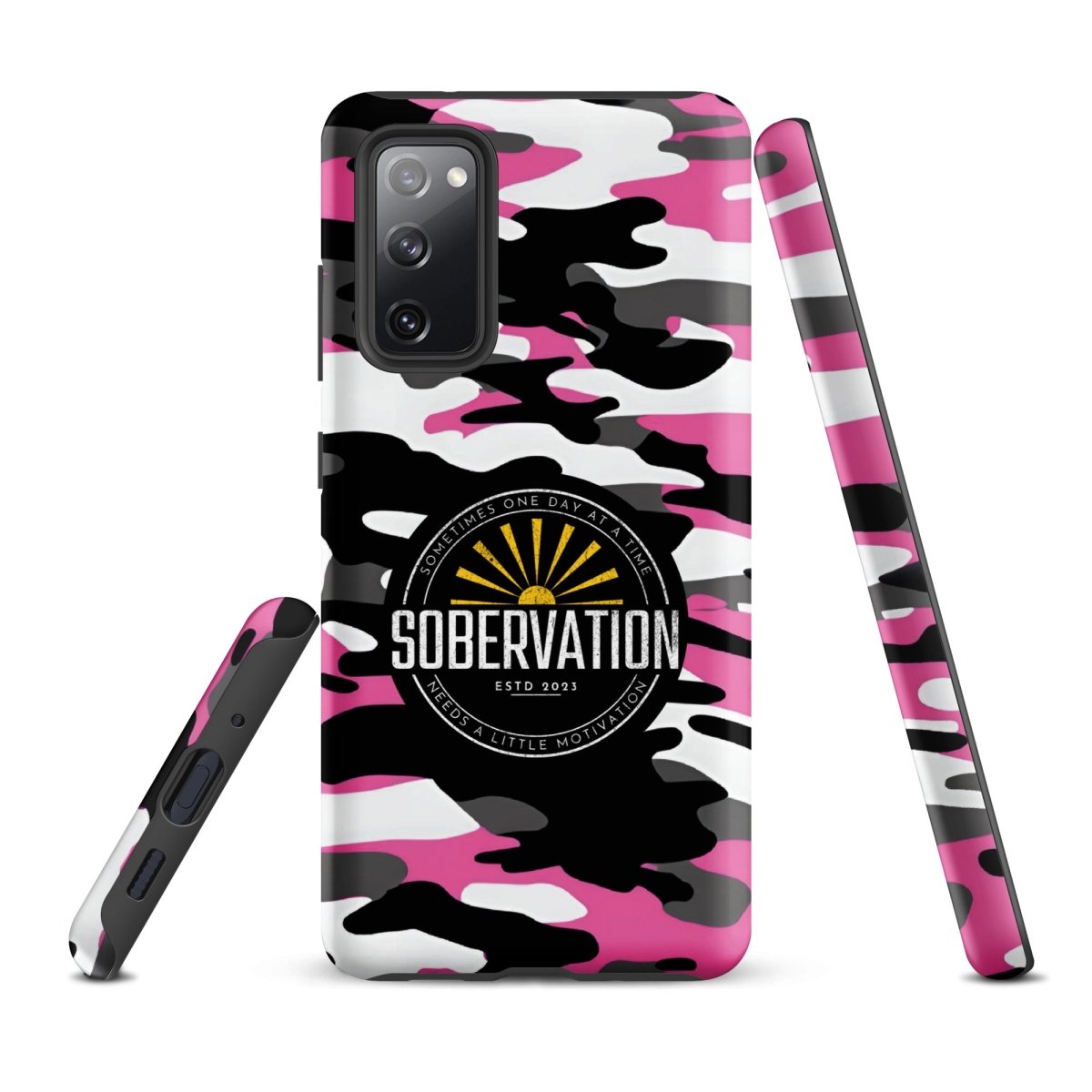 Sobervation Pink Camo iPhone Case - Durable Protective Cover for iPhone [6/7/8/X/11/12/13/14/15] - Motivational Sobriety Support - Perfect for Recovery Meetings & Daily Inspiration
