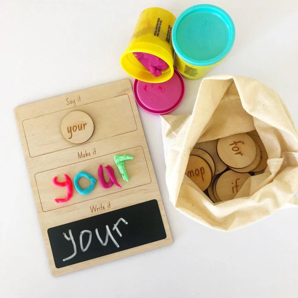 Bandicute Wooden Sight Word Board - Learn to Read, Spell & Write for Kids | Perfect for Homeschooling & Classroom Learning Activities