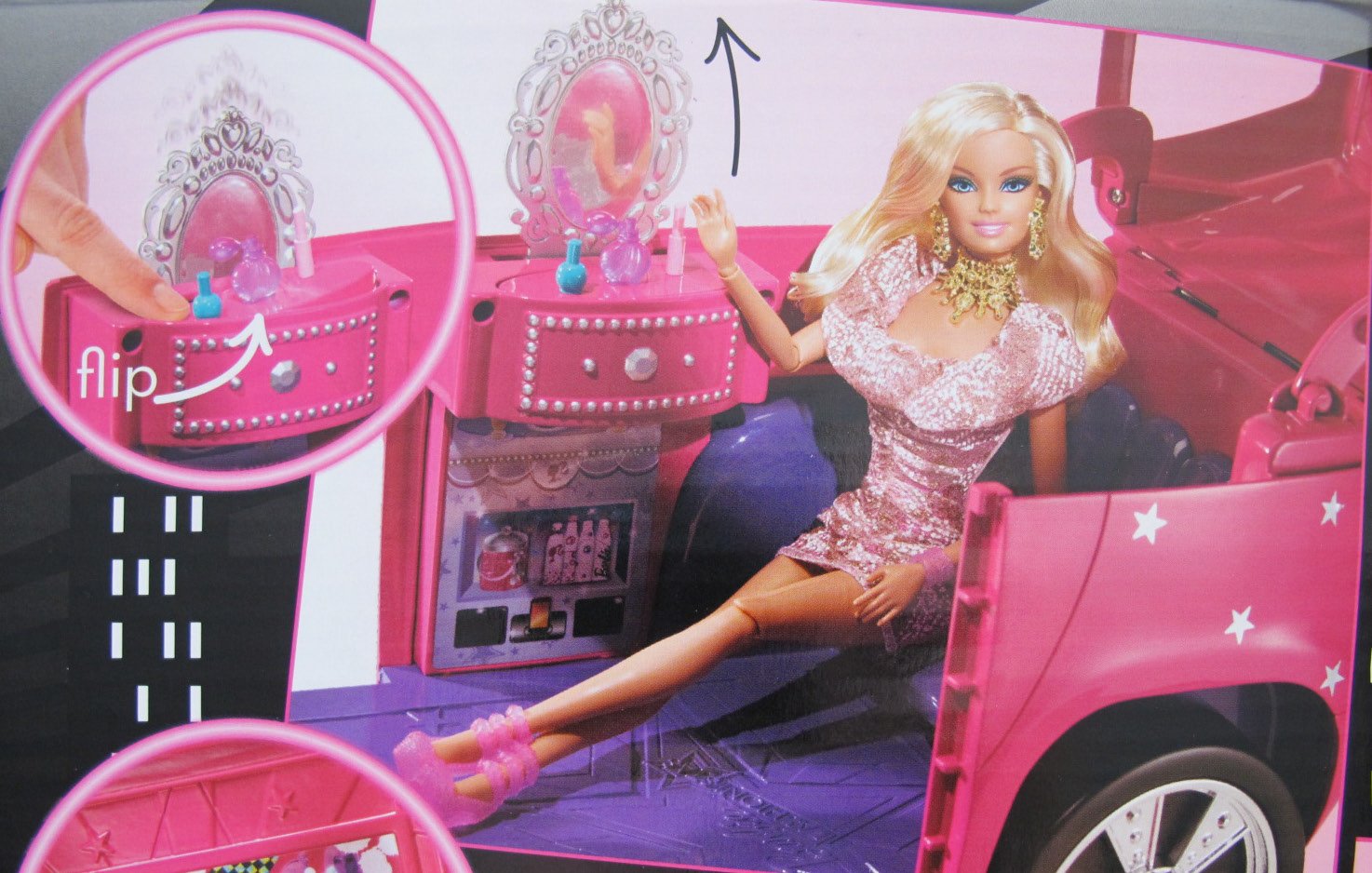 Barbie Fashionistas Ultimate Expandable Limo Limousine Toy with Vanity, Pop-Up Mirror & Accessories - Perfect for Pretend Play & Doll Collectors (2010)