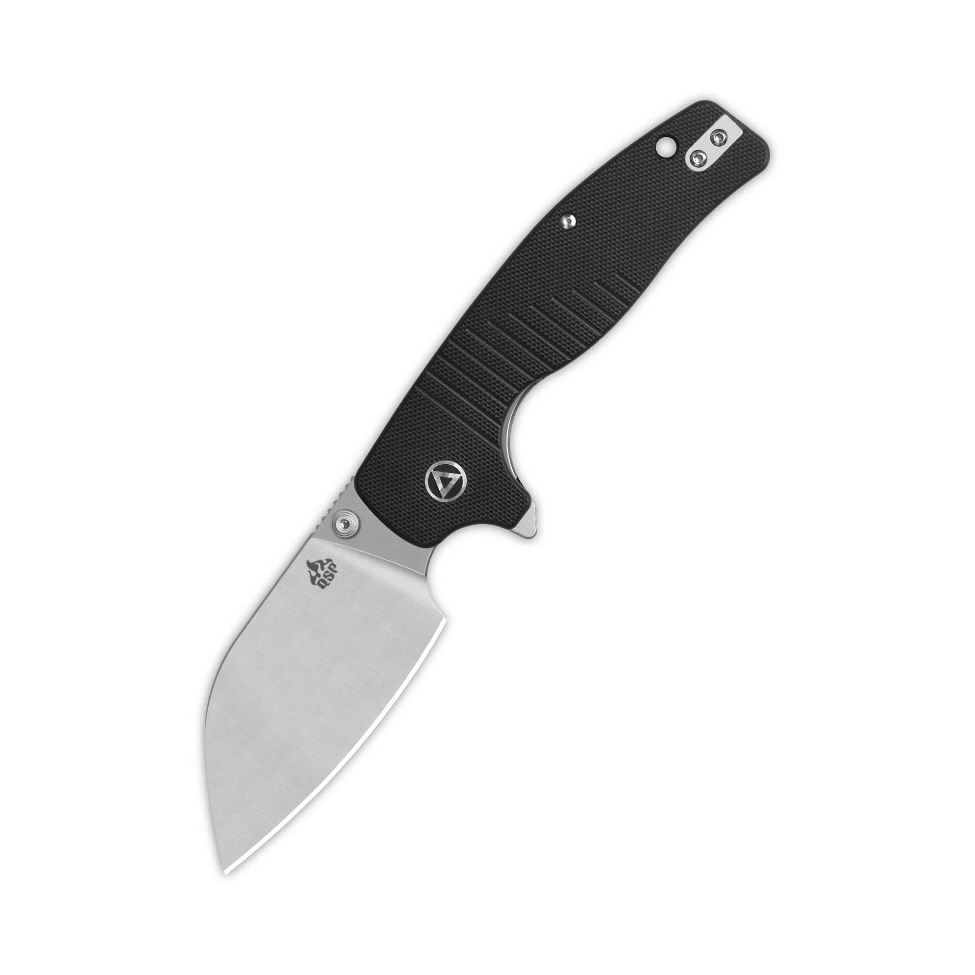QSP Chefmaster Liner Lock Pocket Knife - 14C28N Stainless Steel Blade with Black G10 Handle - EDC, Camping, Hiking & Outdoor Survival Tool