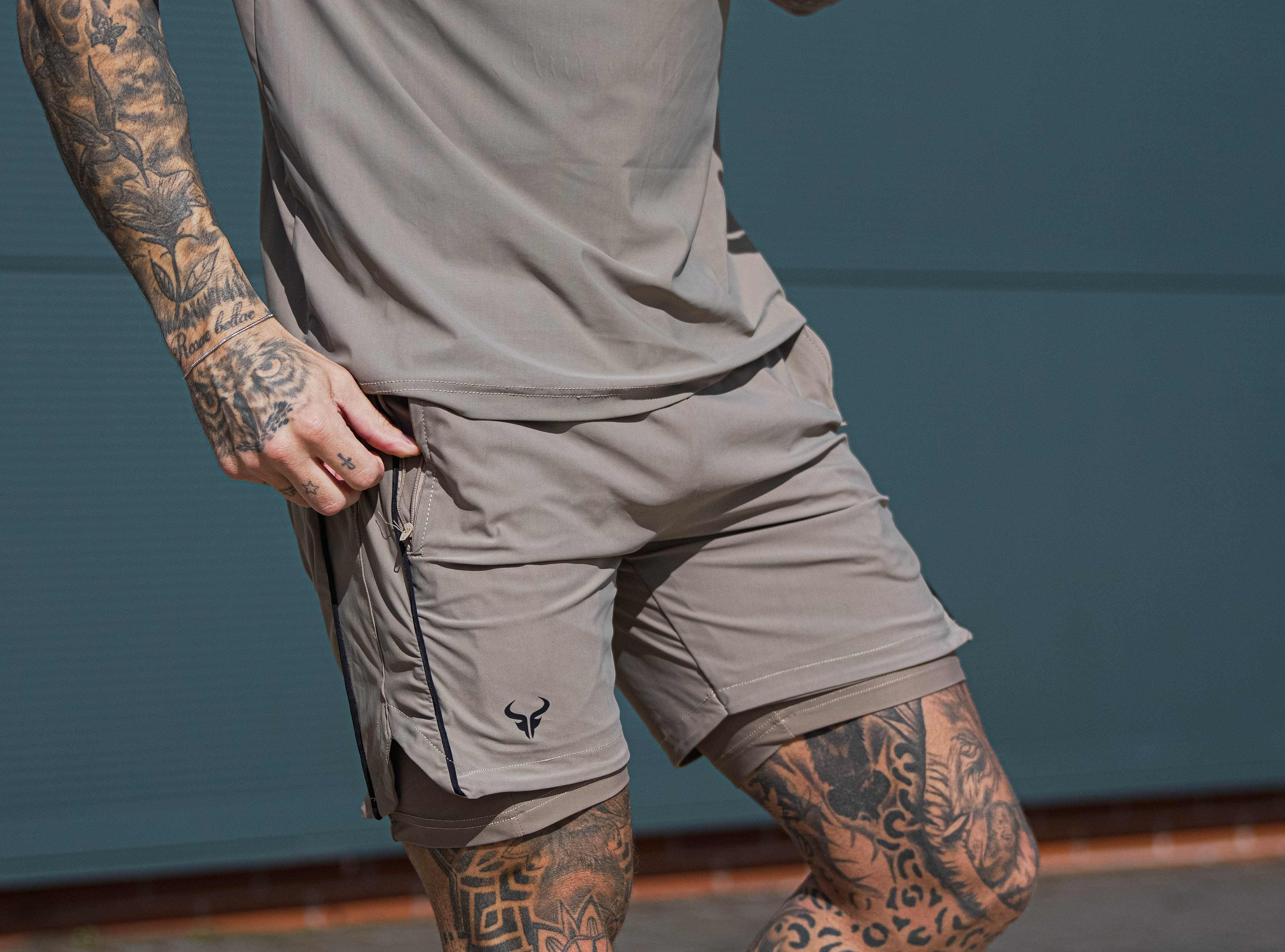Cerus Biscuit Flex 2-in-1 Running Shorts with Built-in Liner - Men's Athletic Workout & Gym Shorts for Running, Training, and Outdoor Activities