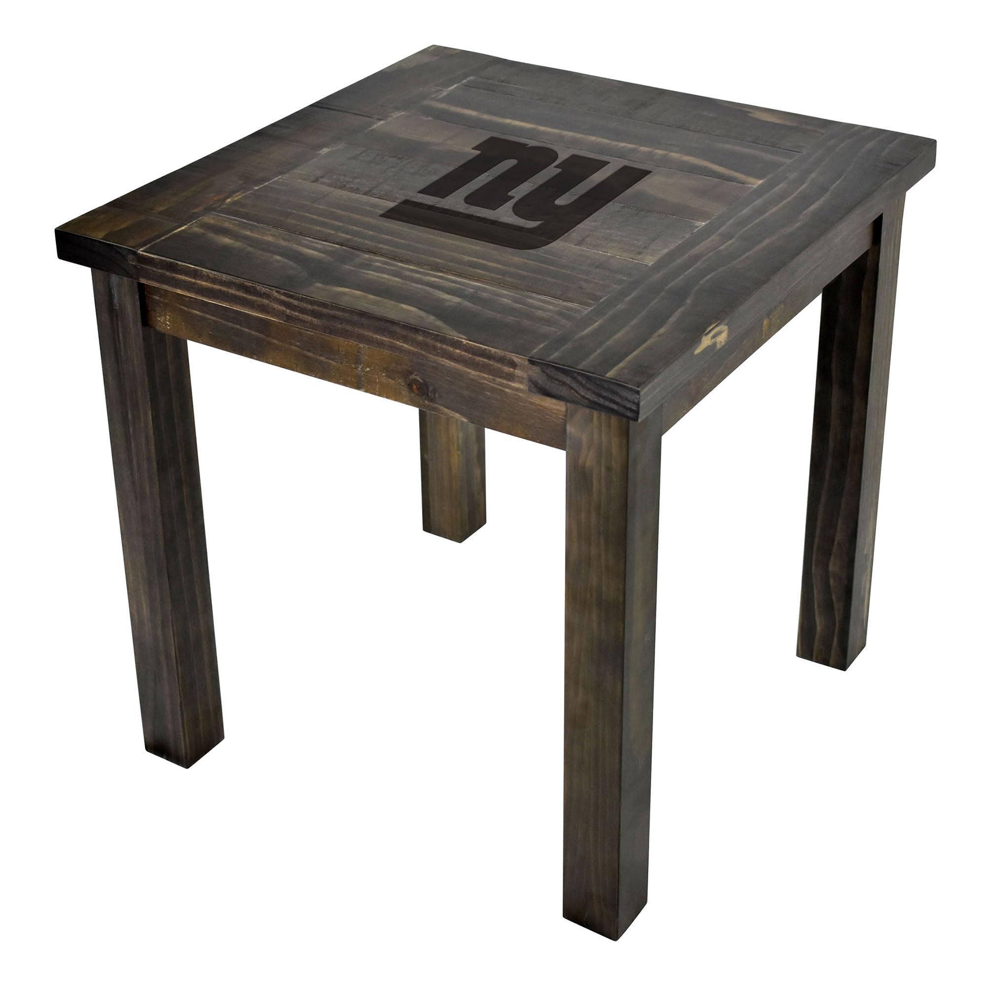 NFL Reclaimed Wood Side Table - Rustic End Table for Living Room, Bedroom, or Man Cave - American Football Decor & Furniture for Sports Fans