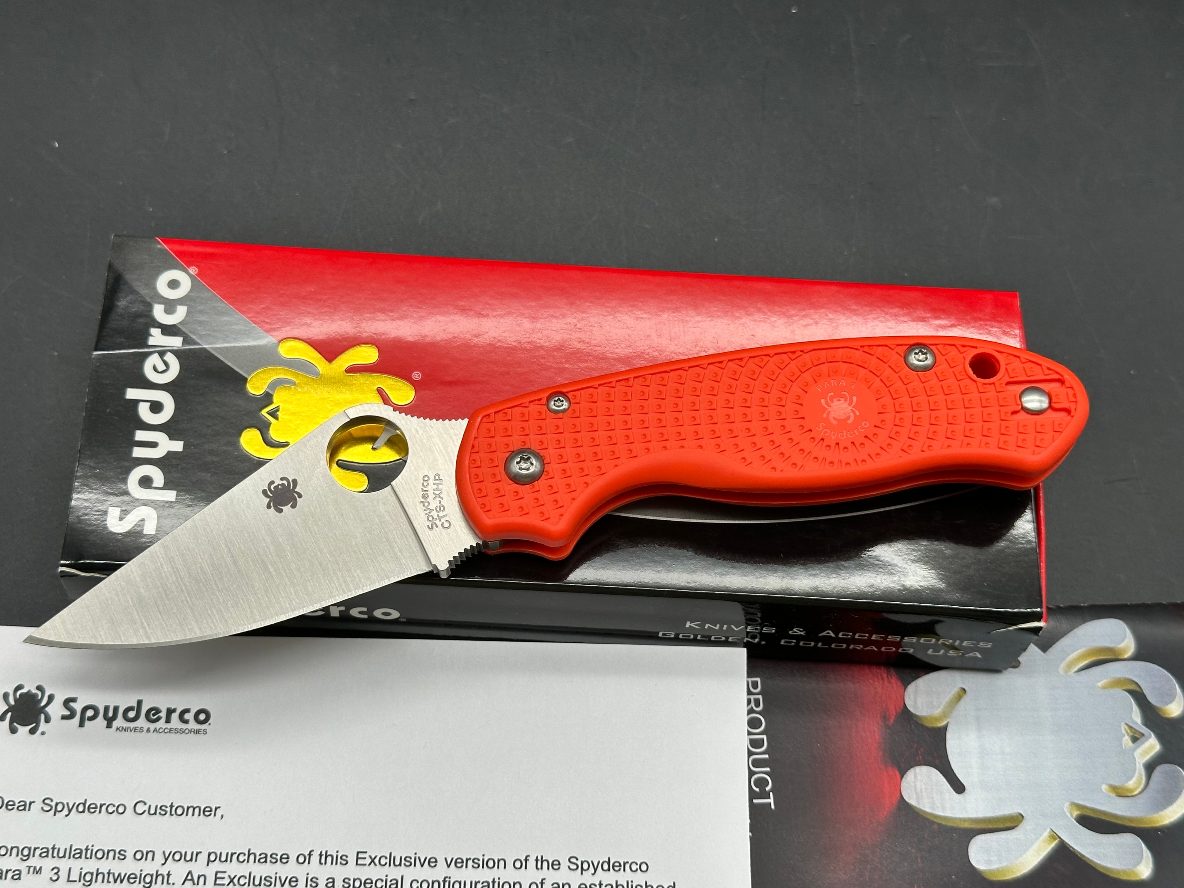 Spyderco Para 3 Lightweight Folding Knife - Cutlery Shoppe Exclusive 2.93