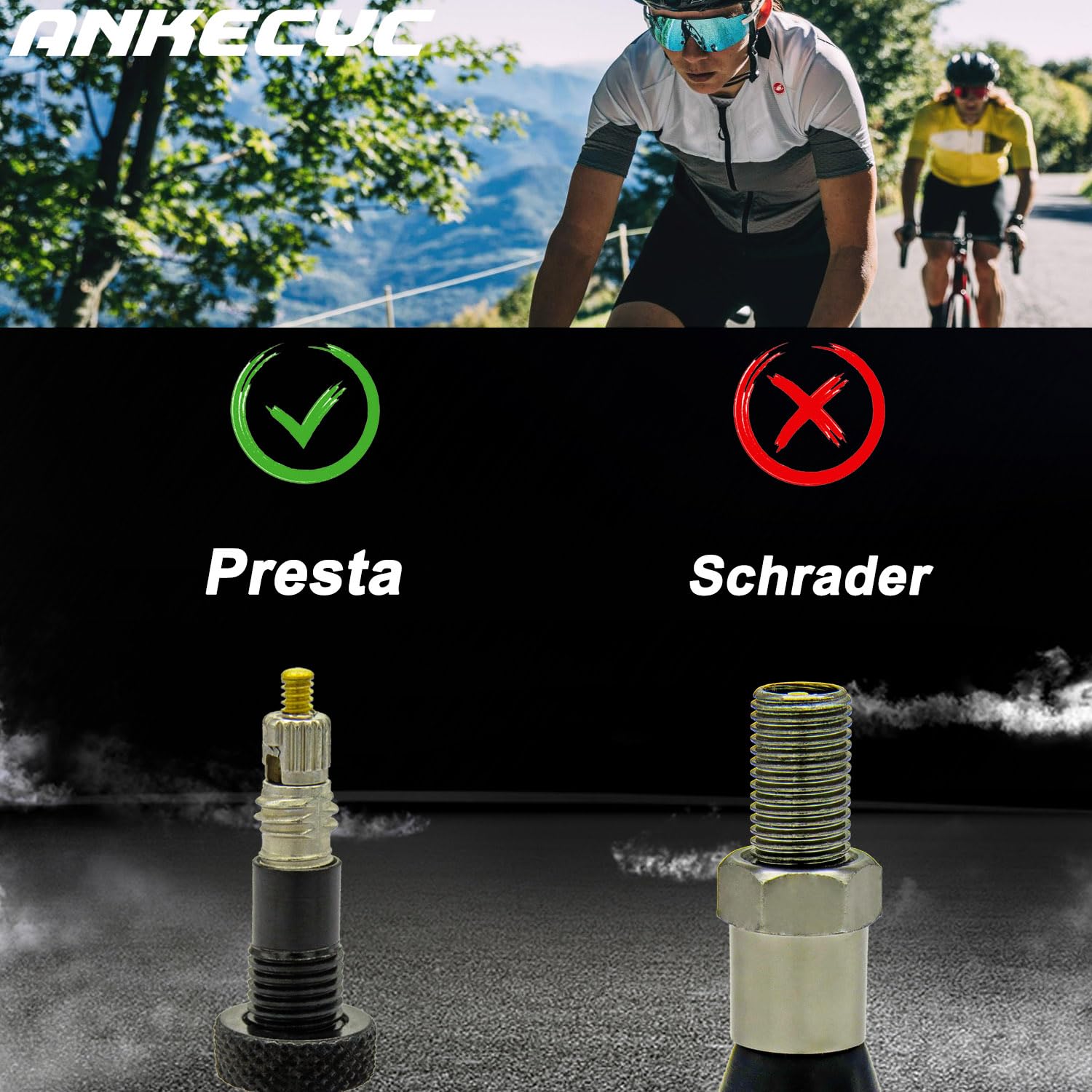 Premium Red Aluminum Presta Valve Caps - 4 Pack Durable Tire Valve Stem Covers for MTB, Road Bike, Hybrid & Mountain Bicycles | Weatherproof Protection for Cycling, Commuting & Outdoor Adventures