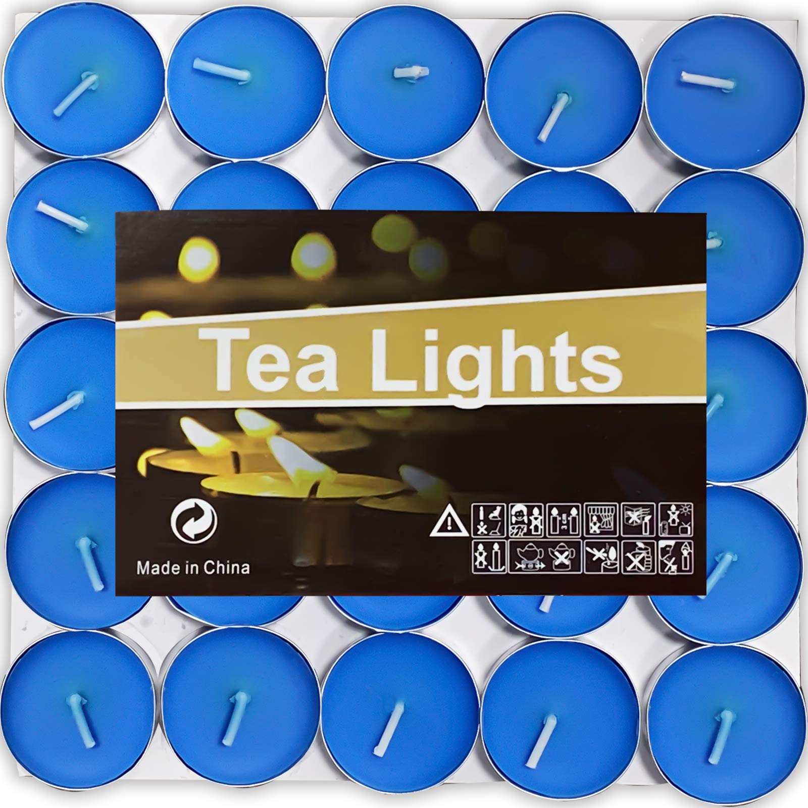 OUO Smokeless Tea Lights Candles, 50 Pack - Long Lasting for Weddings & Home Decor