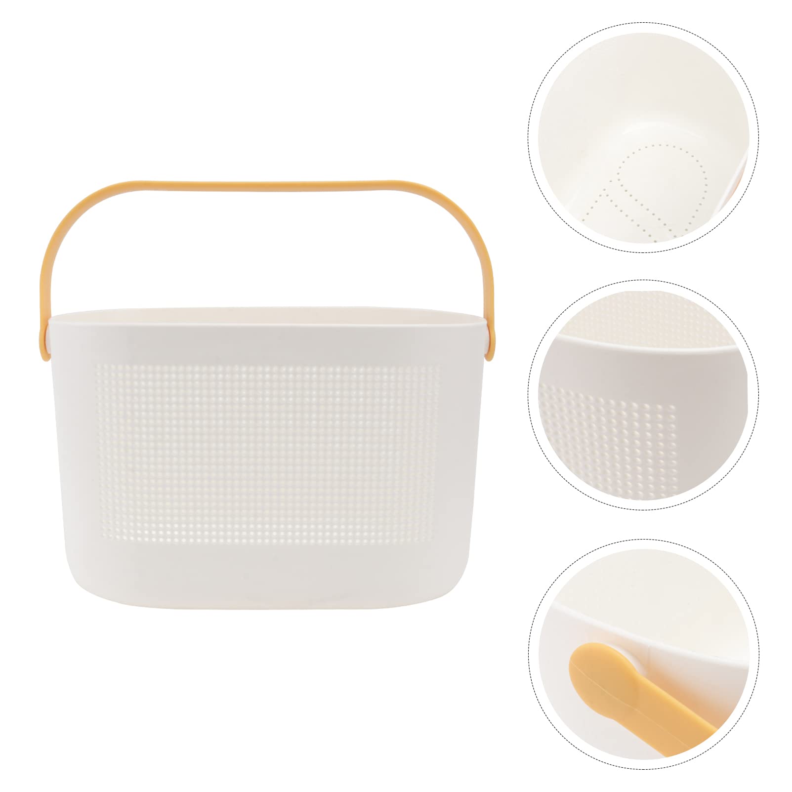 Sturdy Portable Bathroom Organizer Basket - Multi-Purpose Drainable Storage for Toiletries | Handheld Wash Basket in Lemon Yellow | Perfect for Shower, Vanity & Travel Organization