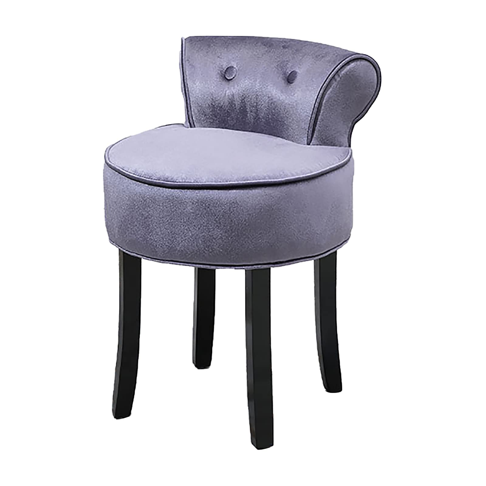 Velvet Makeup Vanity Chair with Solid Wood Legs - Padded Dressing Table Stool for Women & Girls - Perfect for Bedroom, Boudoir & Beauty Room Decor
