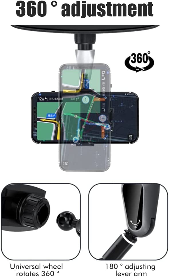 Rotato Grip Universal 360° Adjustable Car Phone Holder - Auto Mirror Mount for iPhone, Samsung & Smartphones - Perfect for GPS Navigation & Hands-Free Driving