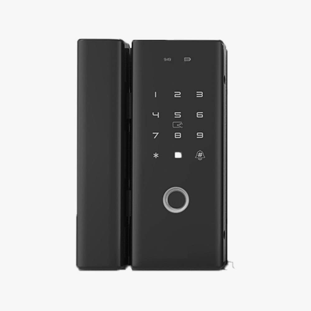 Hanutech Smart Biometric Glass Door Lock - Fingerprint & Keyless Entry for Glass Doors (Single or Double Sided Glass) - Perfect for Modern Offices, Smart Homes & Commercial Spaces
